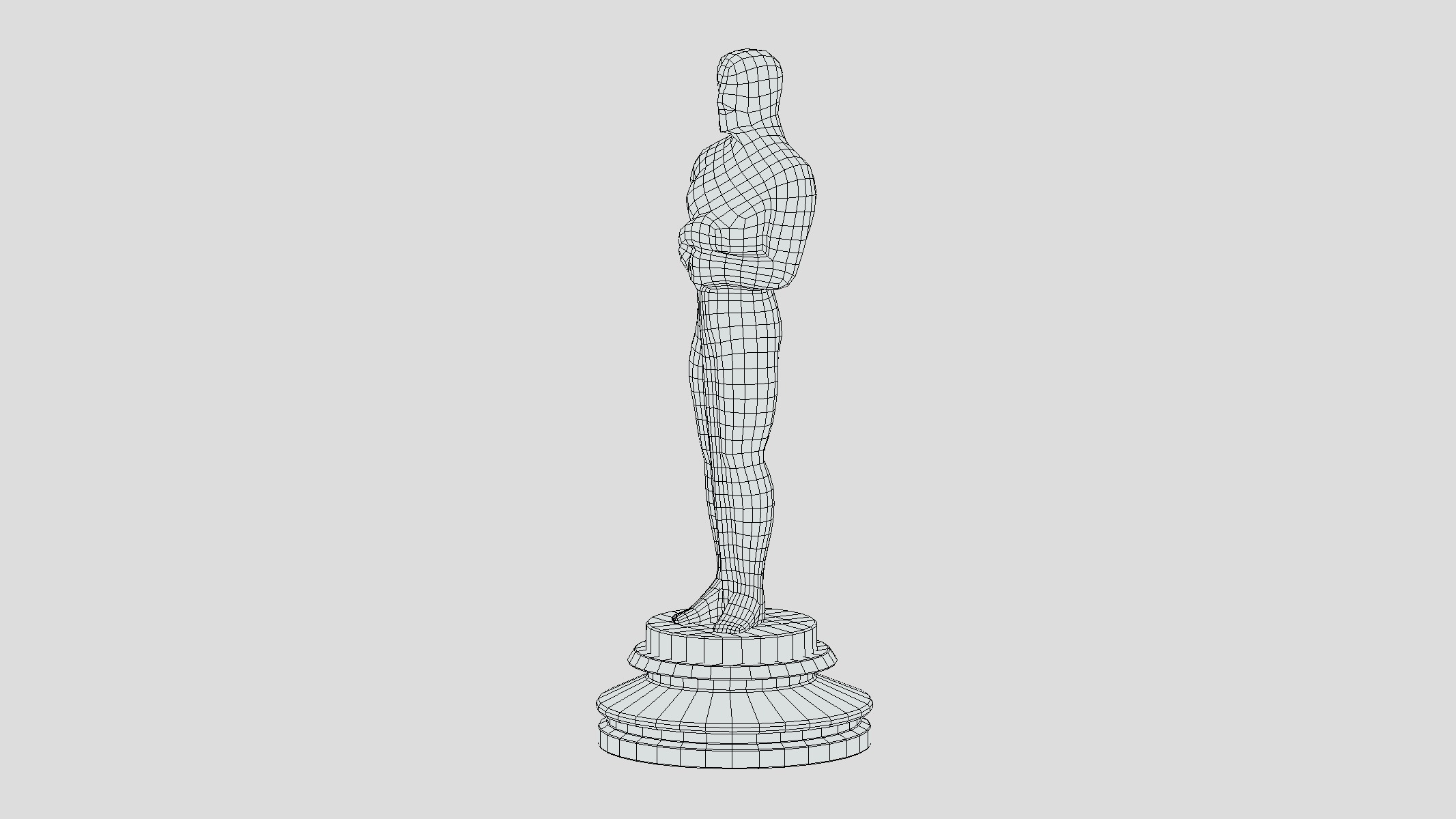 Oscar Award Gold Shiny Low Poly Low-poly 3D model_7