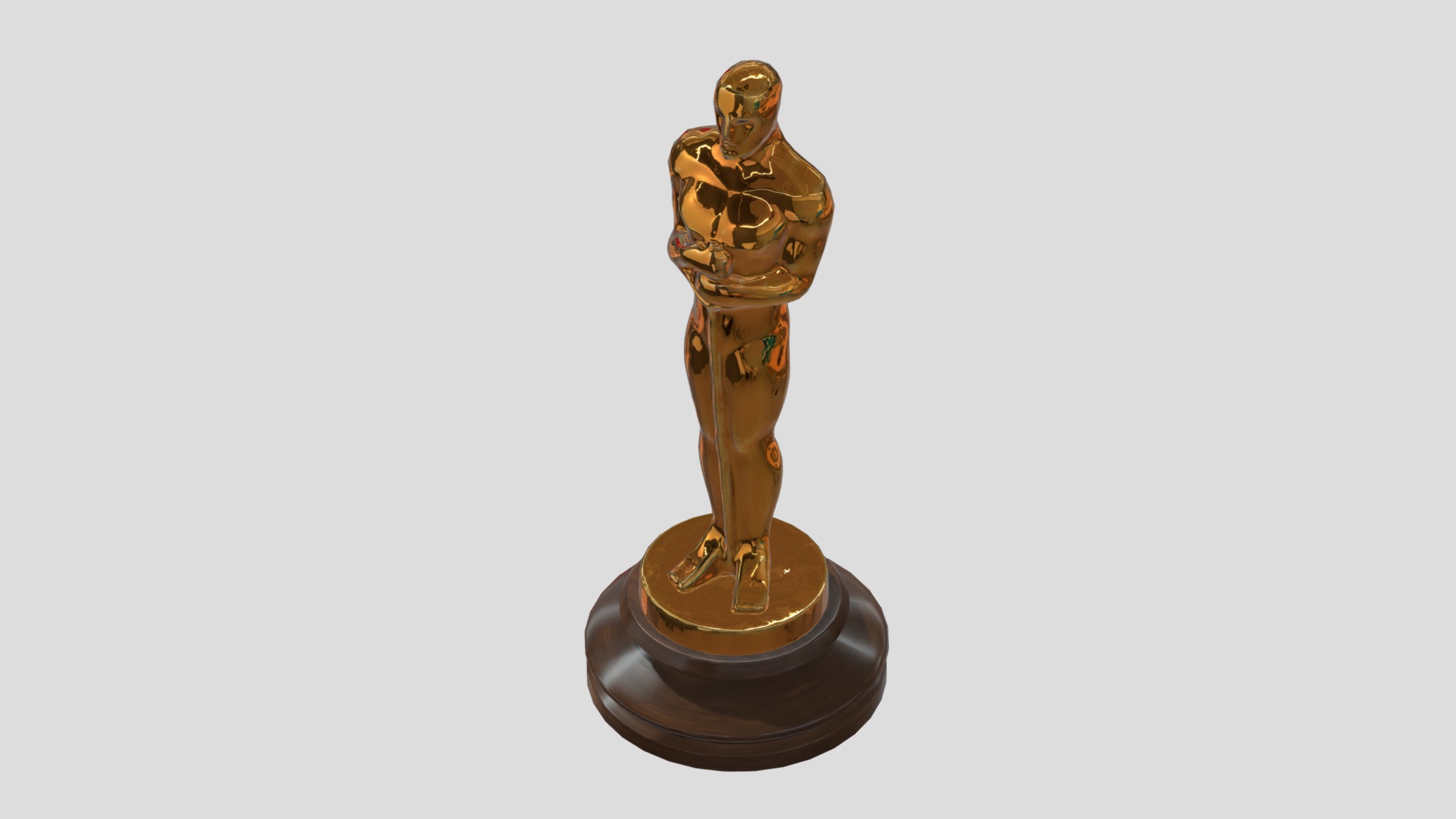 Oscar Award Gold Shiny Low Poly Low-poly 3D model_8