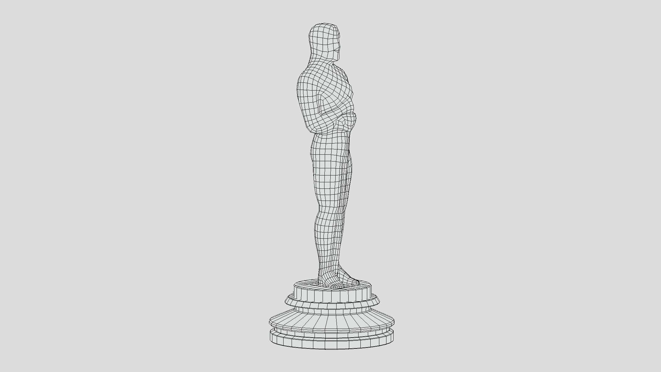 Oscar Award Gold Shiny Low Poly Low-poly 3D model_3