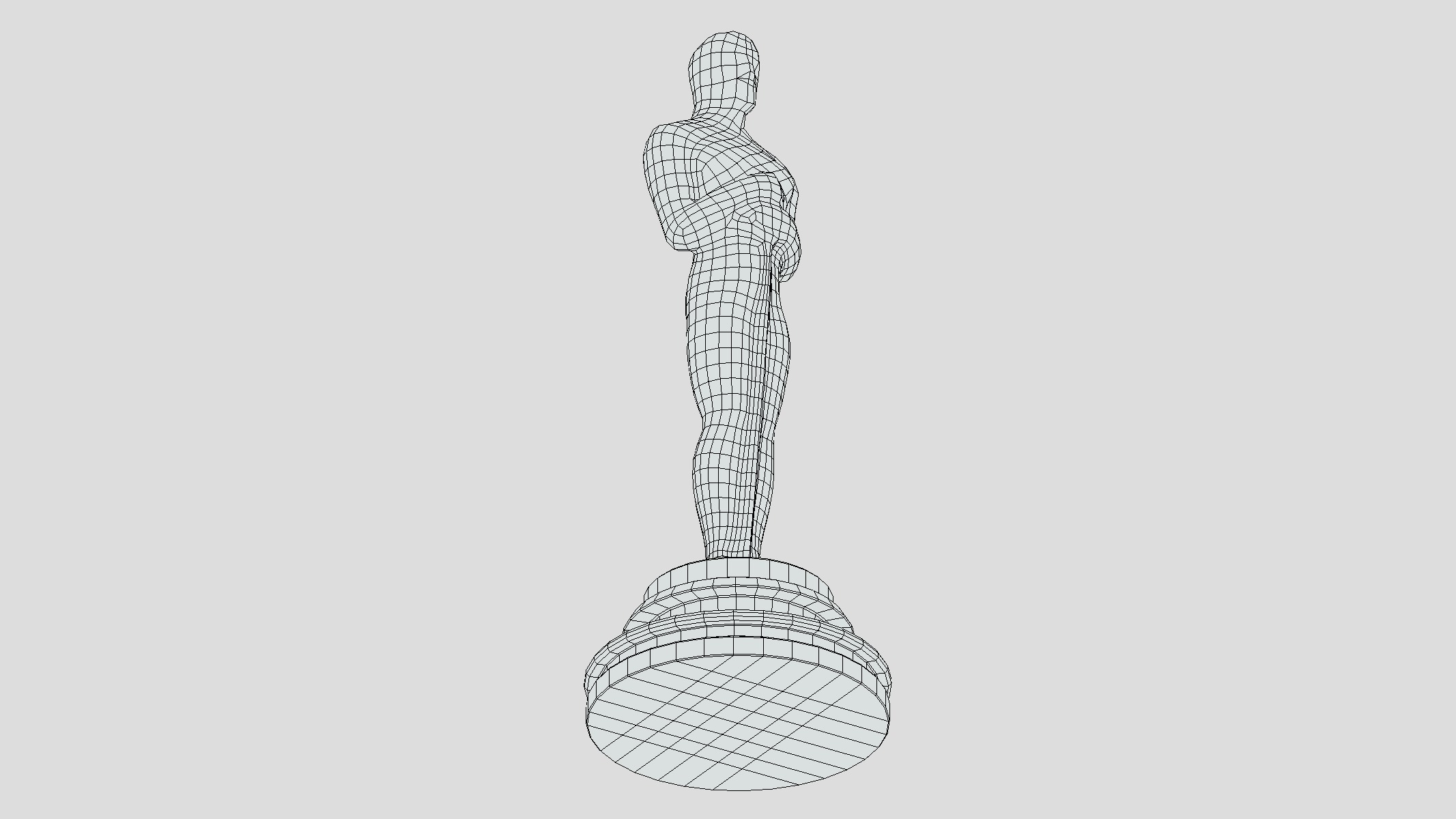 Oscar Award Gold Shiny Low Poly Low-poly 3D model_11