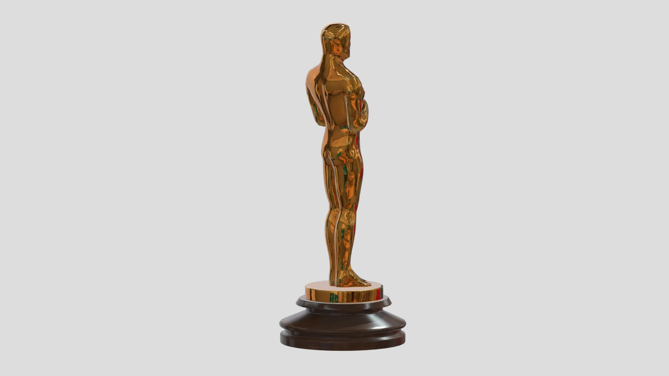 Oscar Award Gold Shiny Low Poly Low-poly 3D model_4