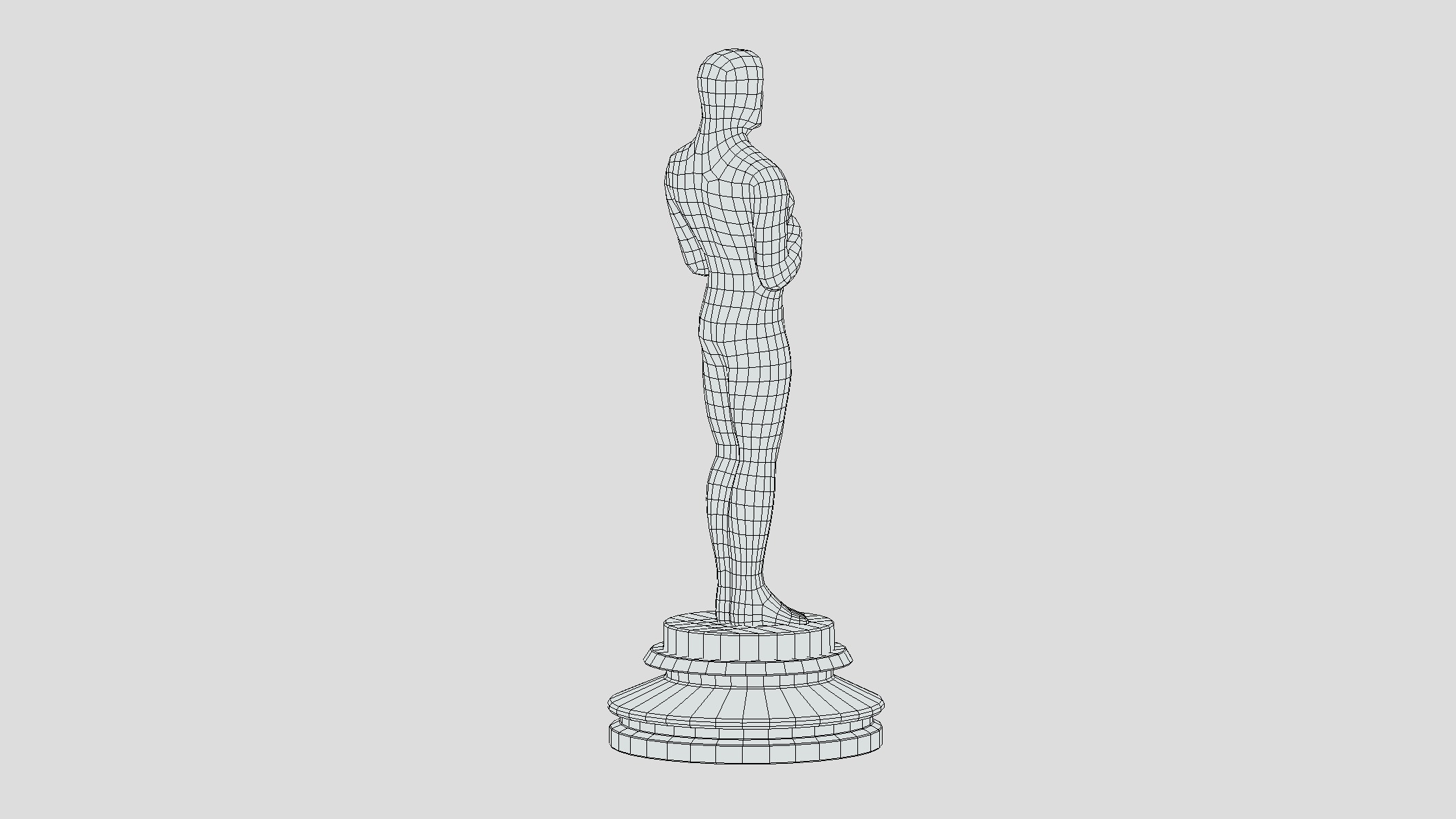 Oscar Award Gold Shiny Low Poly Low-poly 3D model_5