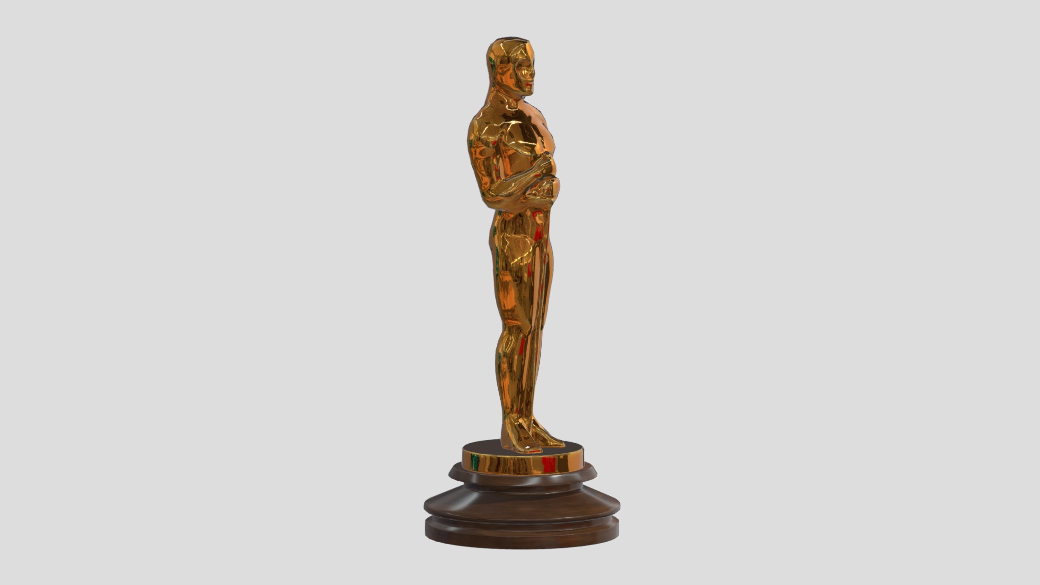 Oscar Award Gold Shiny Low Poly Low-poly 3D model_2