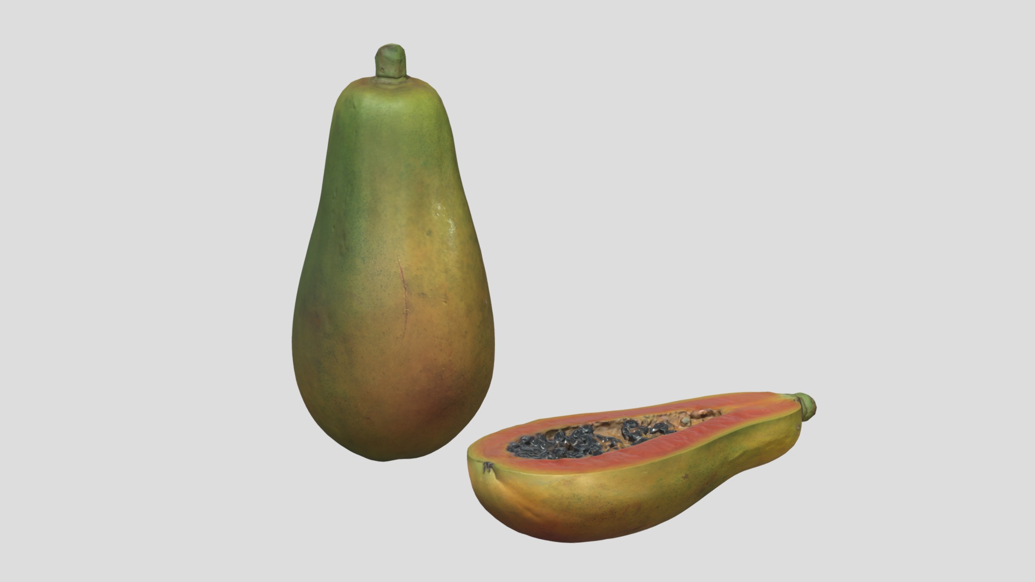 Papaya Low Poly Low-poly 3D model_2