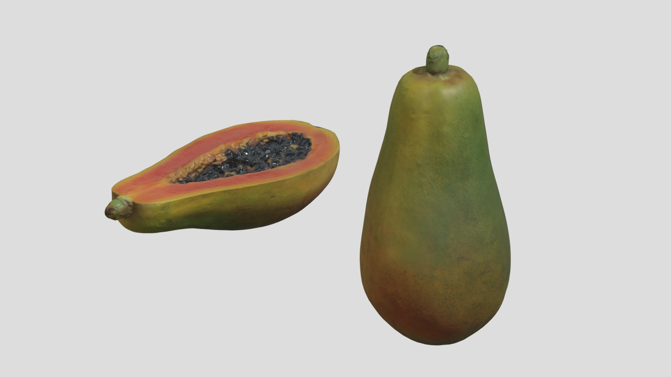 Papaya Low Poly Low-poly 3D model_4