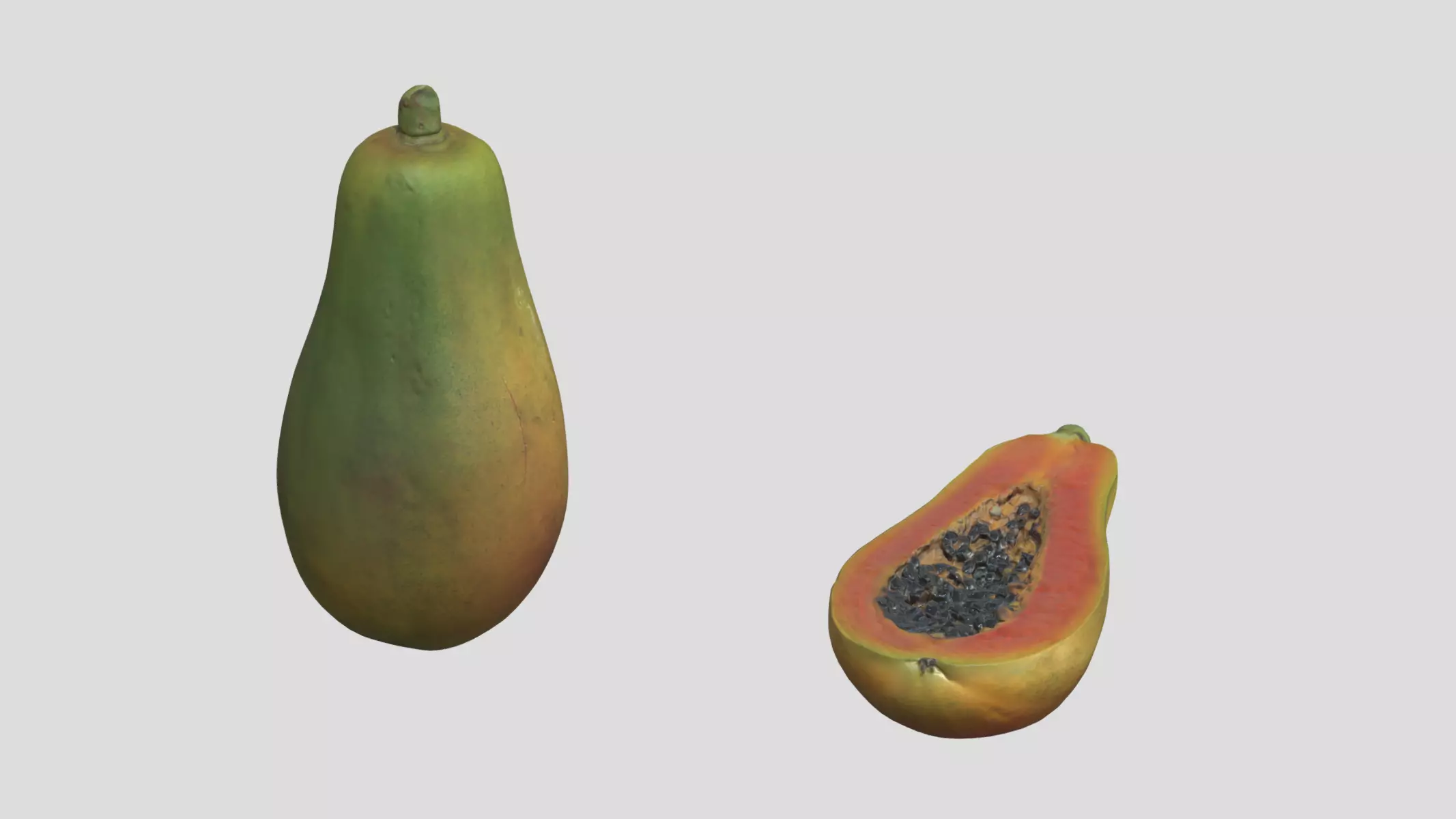 Papaya Low Poly Low-poly 3D model_0