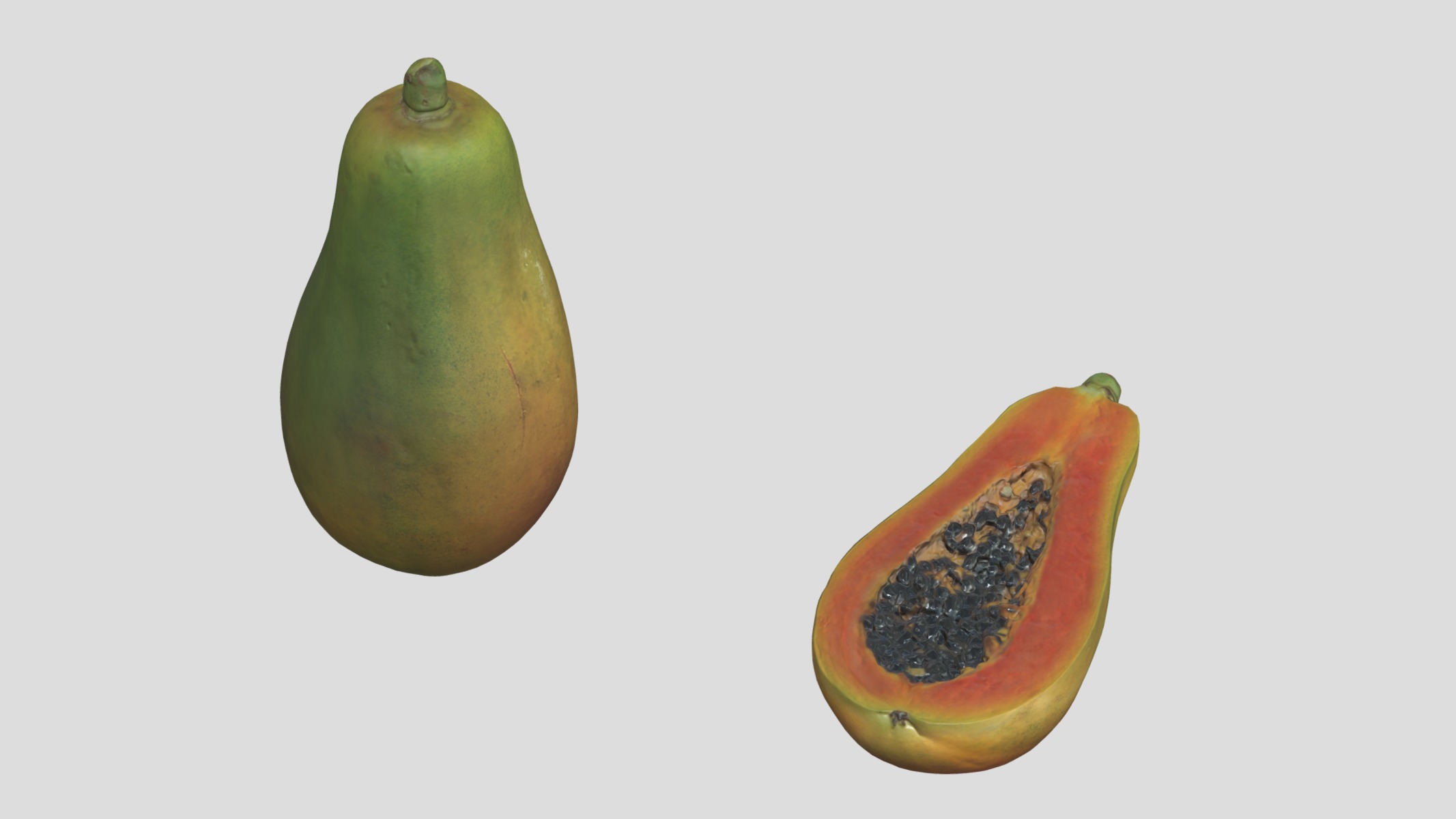 Papaya Low Poly Low-poly 3D model_8