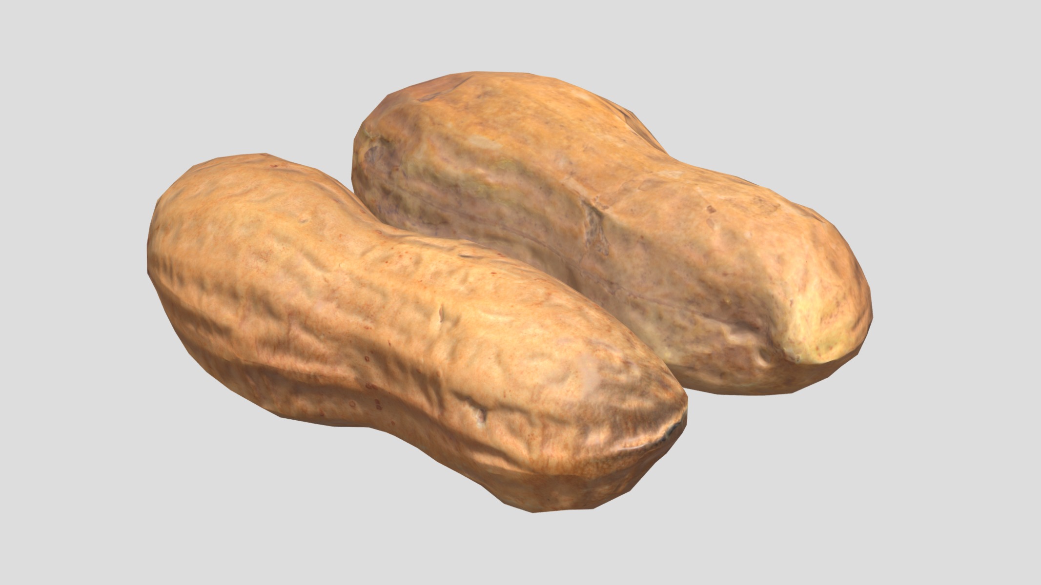Peanut Low Poly Low-poly 3D model_4