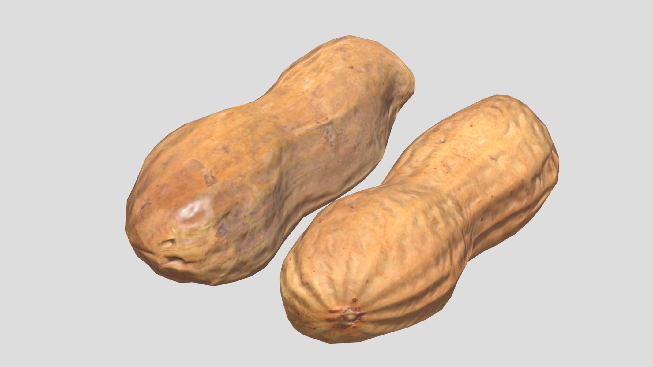 Peanut Low Poly Low-poly 3D model_2