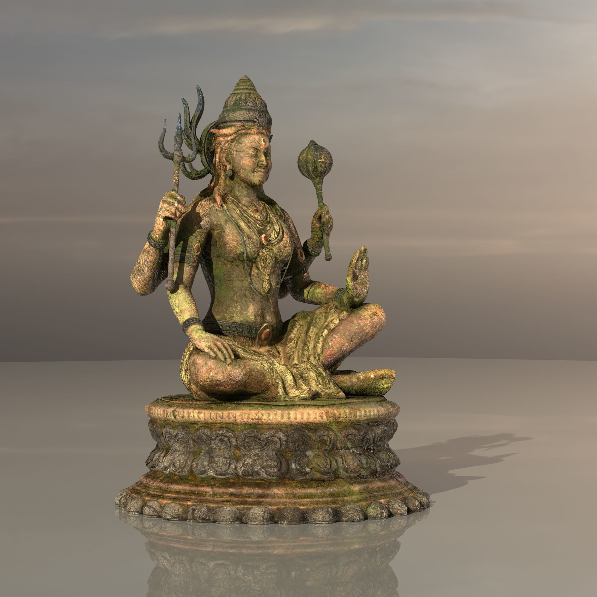 Indian God Deity 3D Model  Low-poly 3D model_1