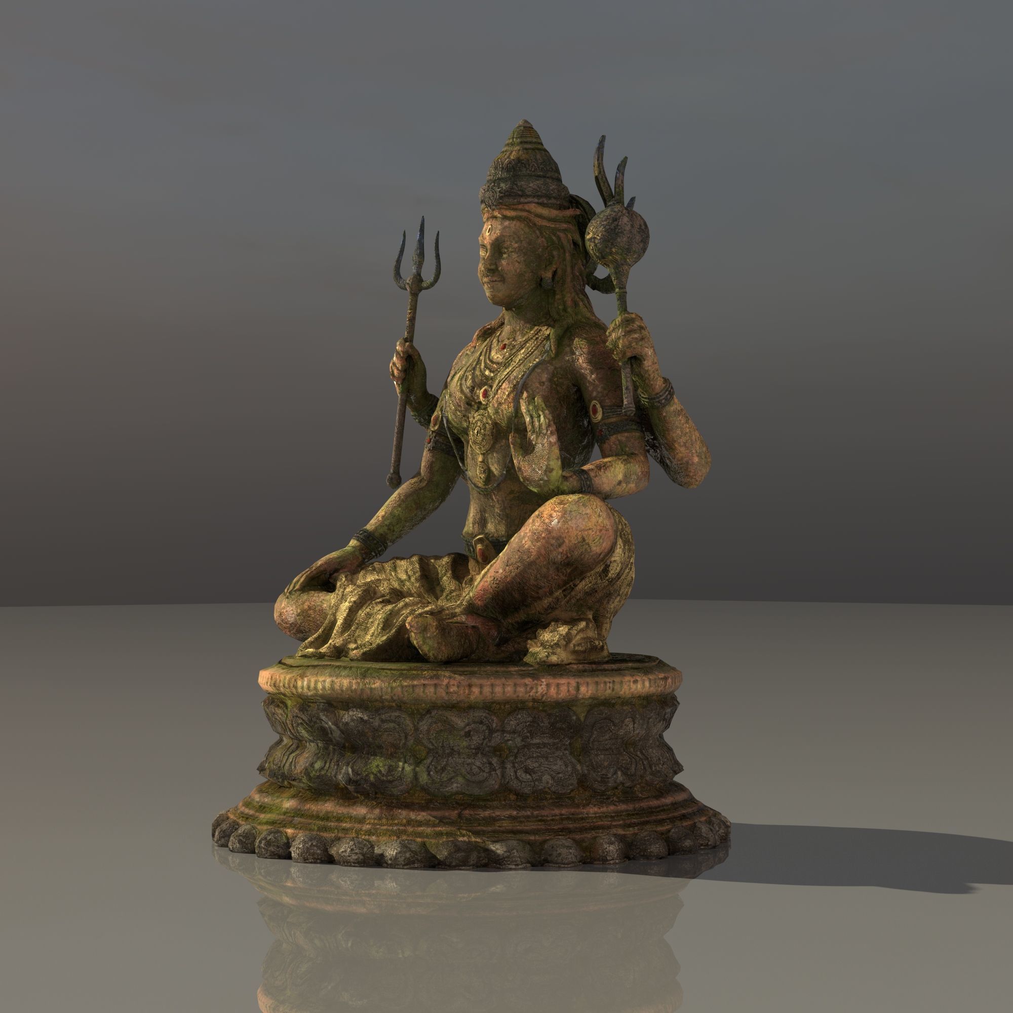 Indian God Deity 3D Model  Low-poly 3D model_2