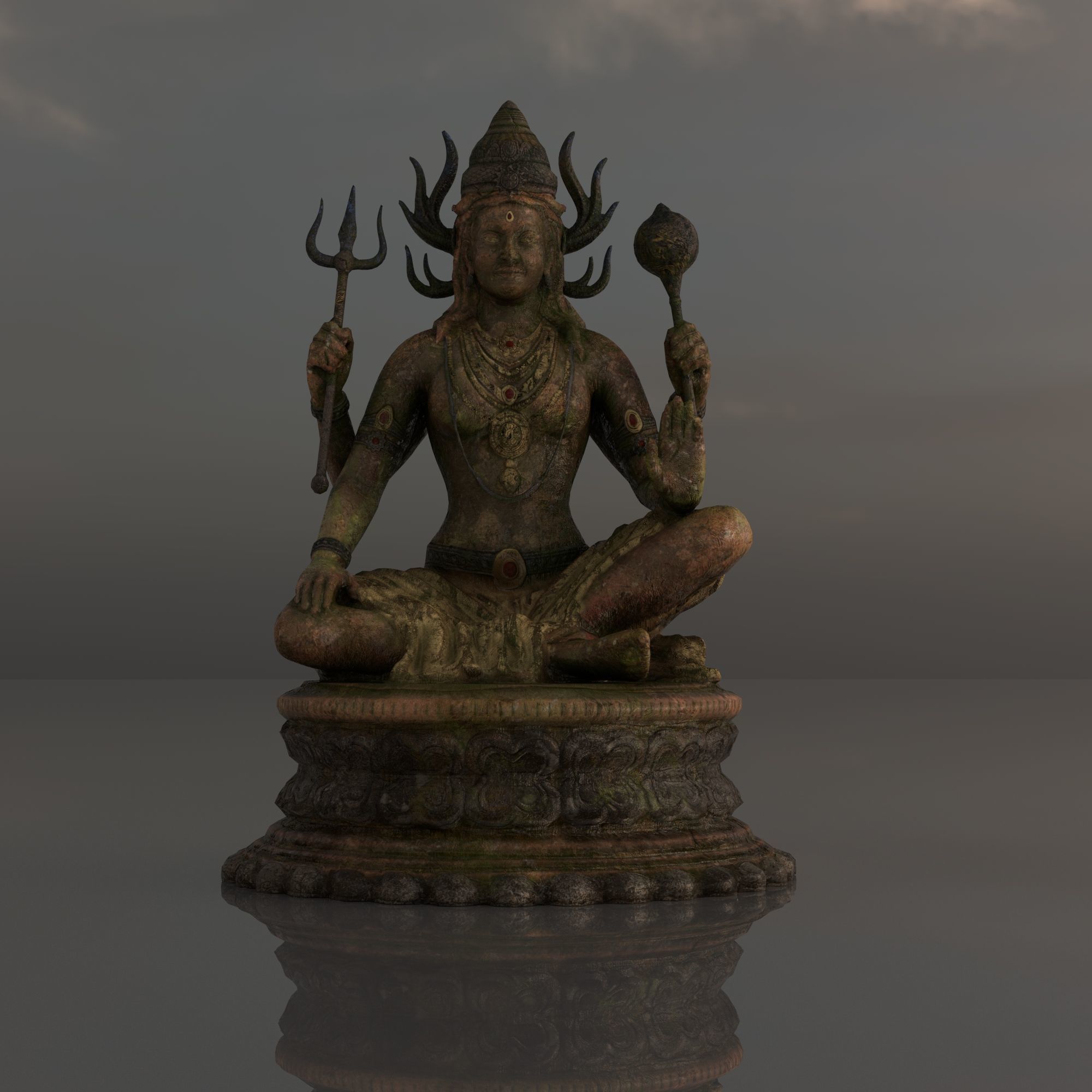 Indian God Deity 3D Model  Low-poly 3D model_4