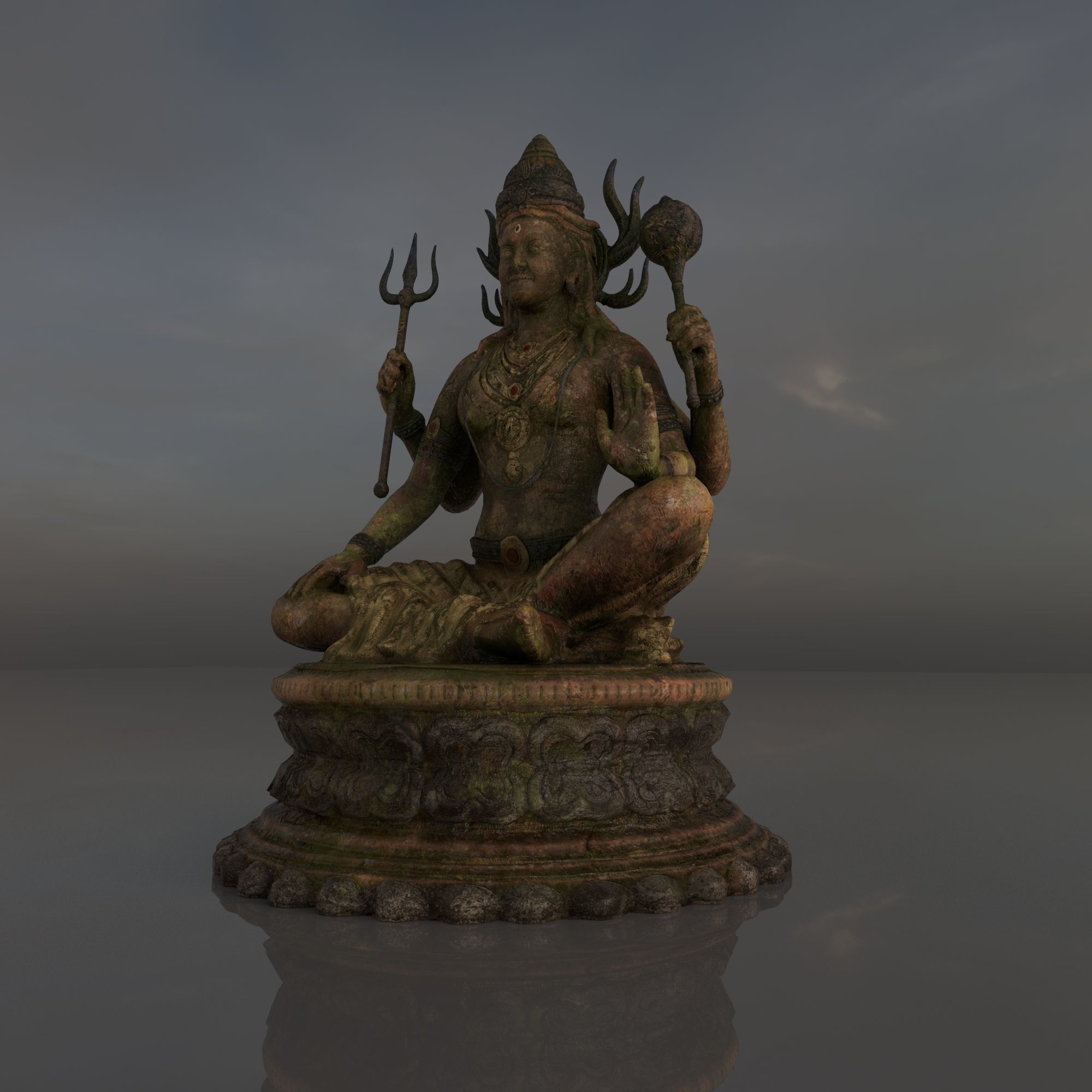 Indian God Deity 3D Model  Low-poly 3D model_3