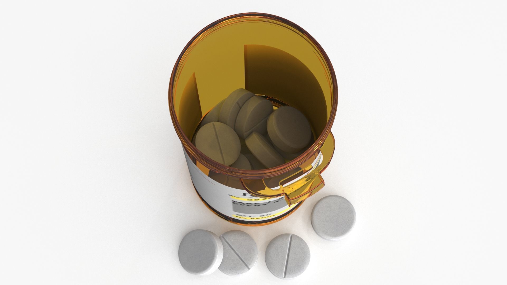 Pill Bottle Set Low-poly 3D model_4