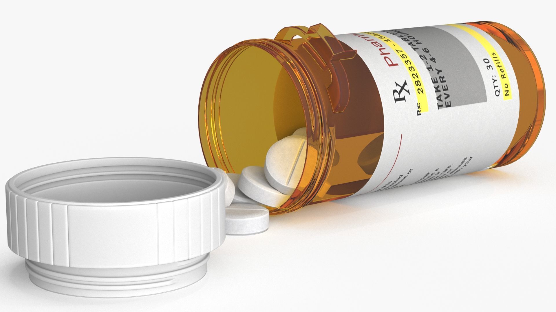 Pill Bottle Set Low-poly 3D model_6
