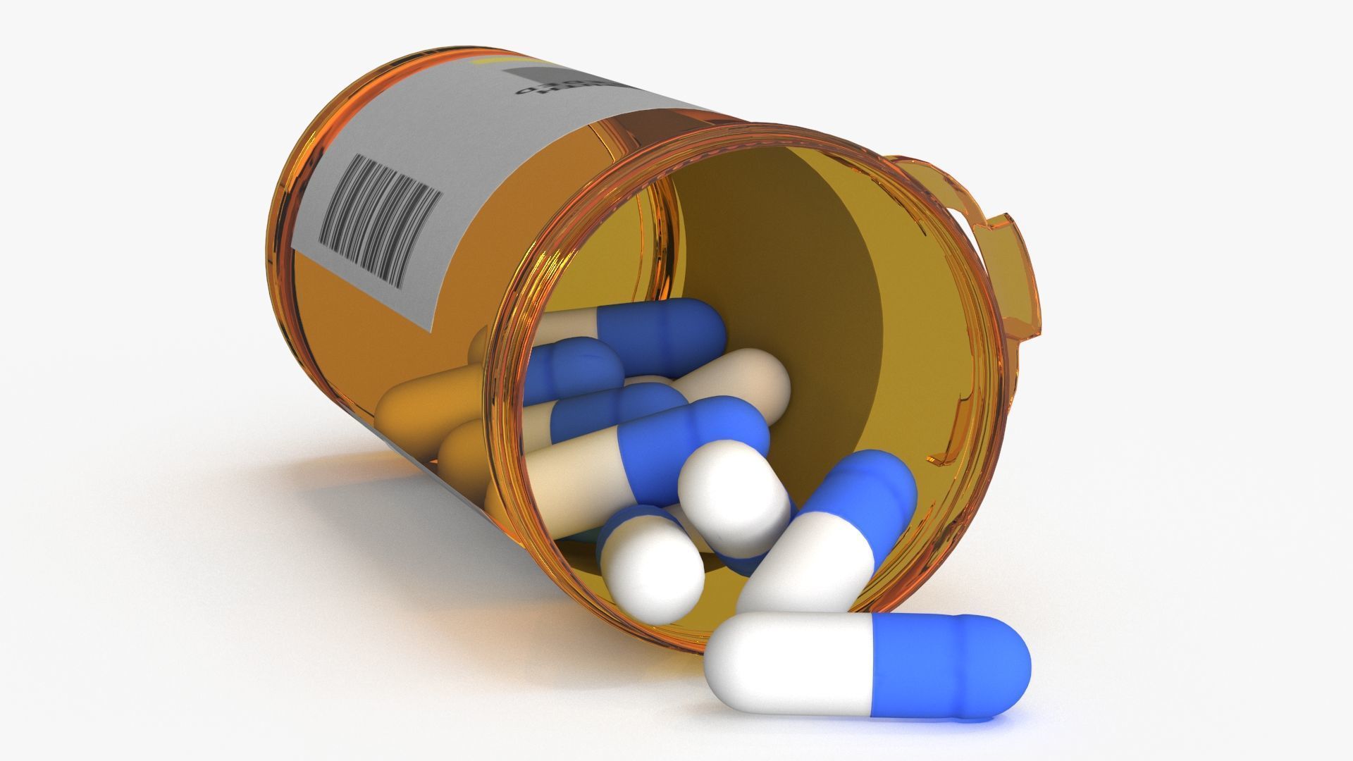 Pill Bottle Set Low-poly 3D model_5