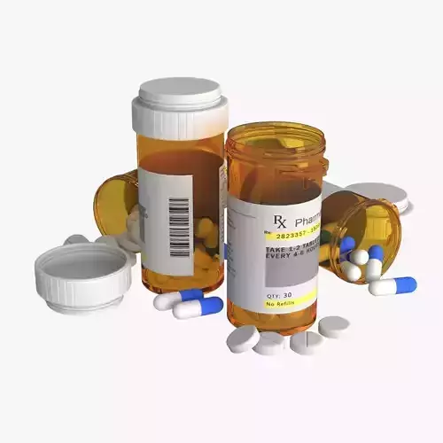 Pill Bottle Set Low-poly 3D model