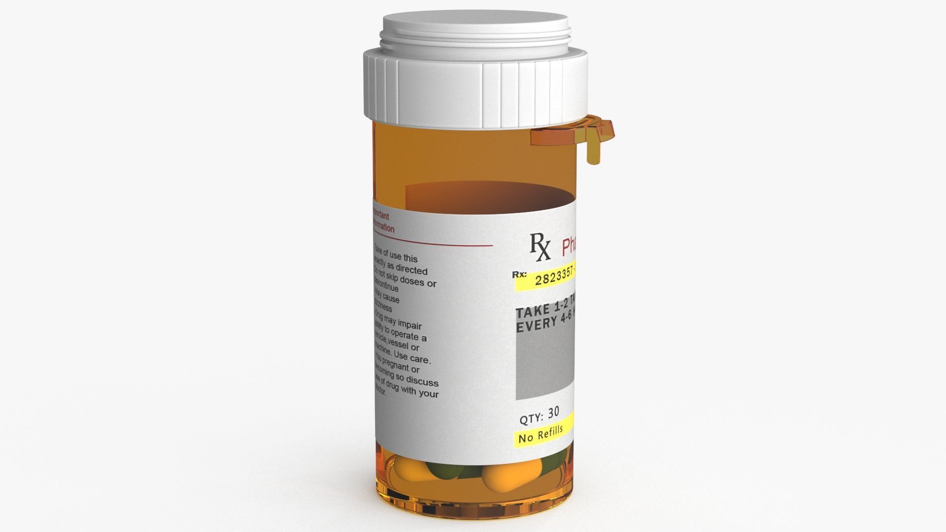Pill Bottle Set Low-poly 3D model_3