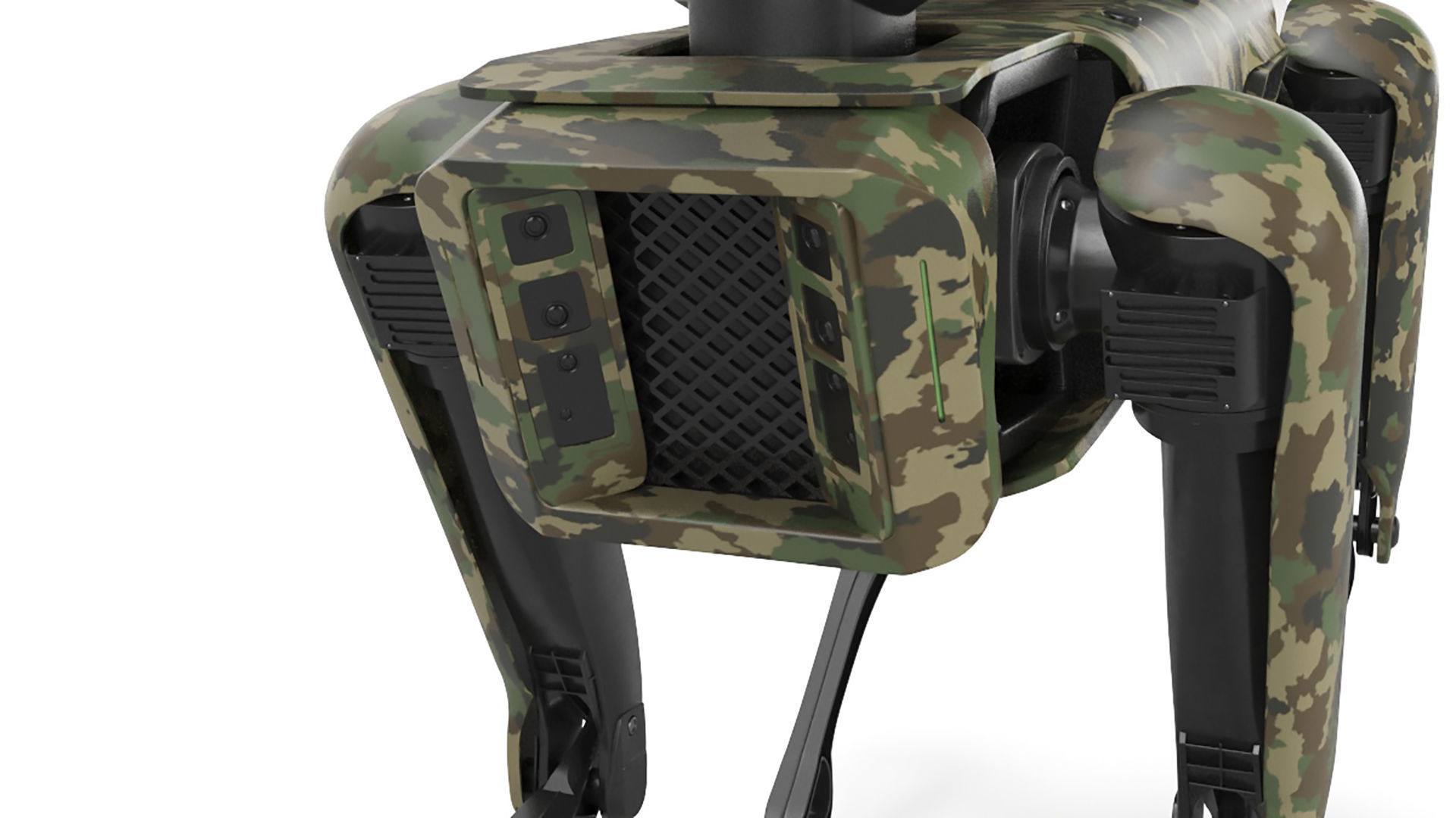 Modern Robot Dog with Arm in army color 3D model_9