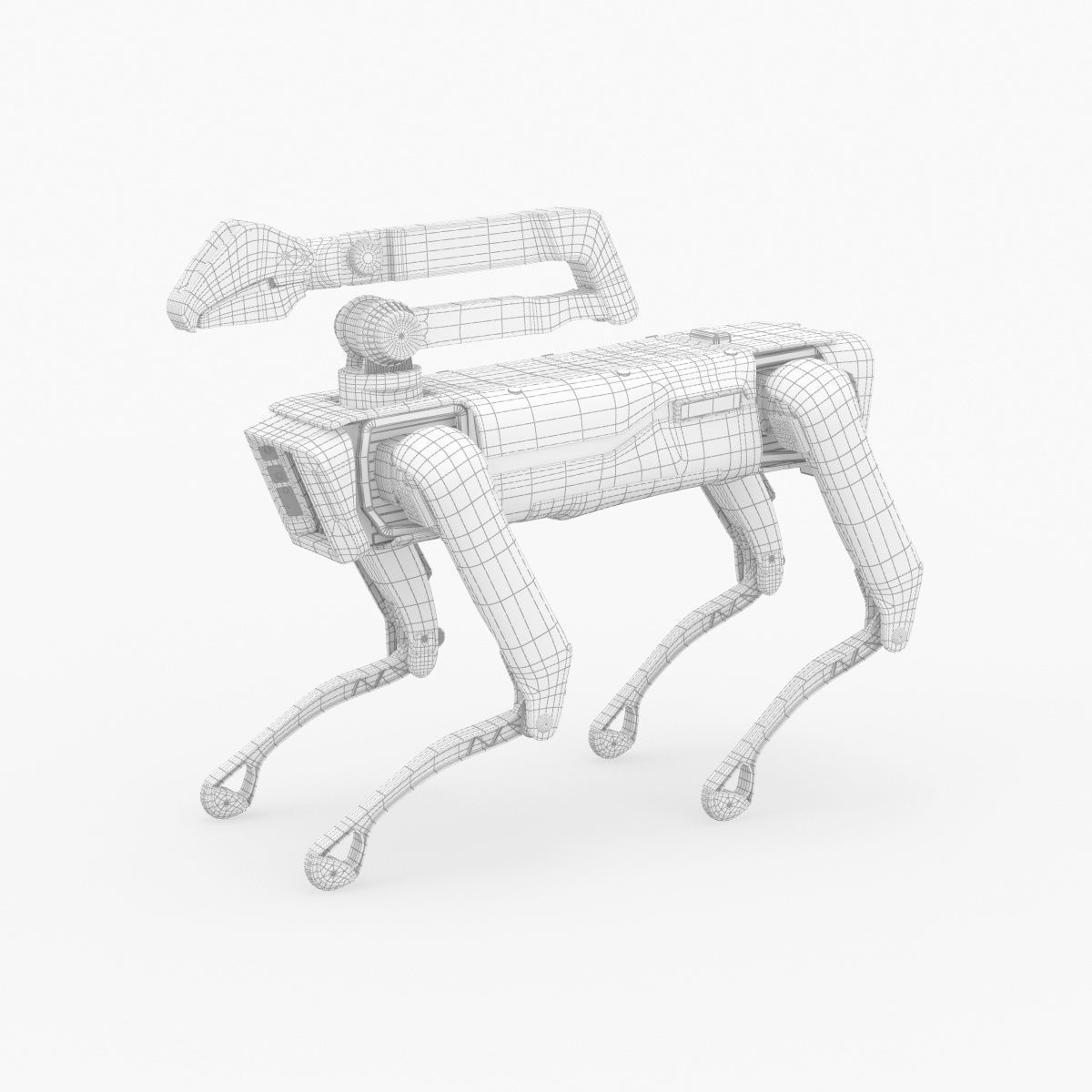 Modern Robot Dog with Arm in army color 3D model_18