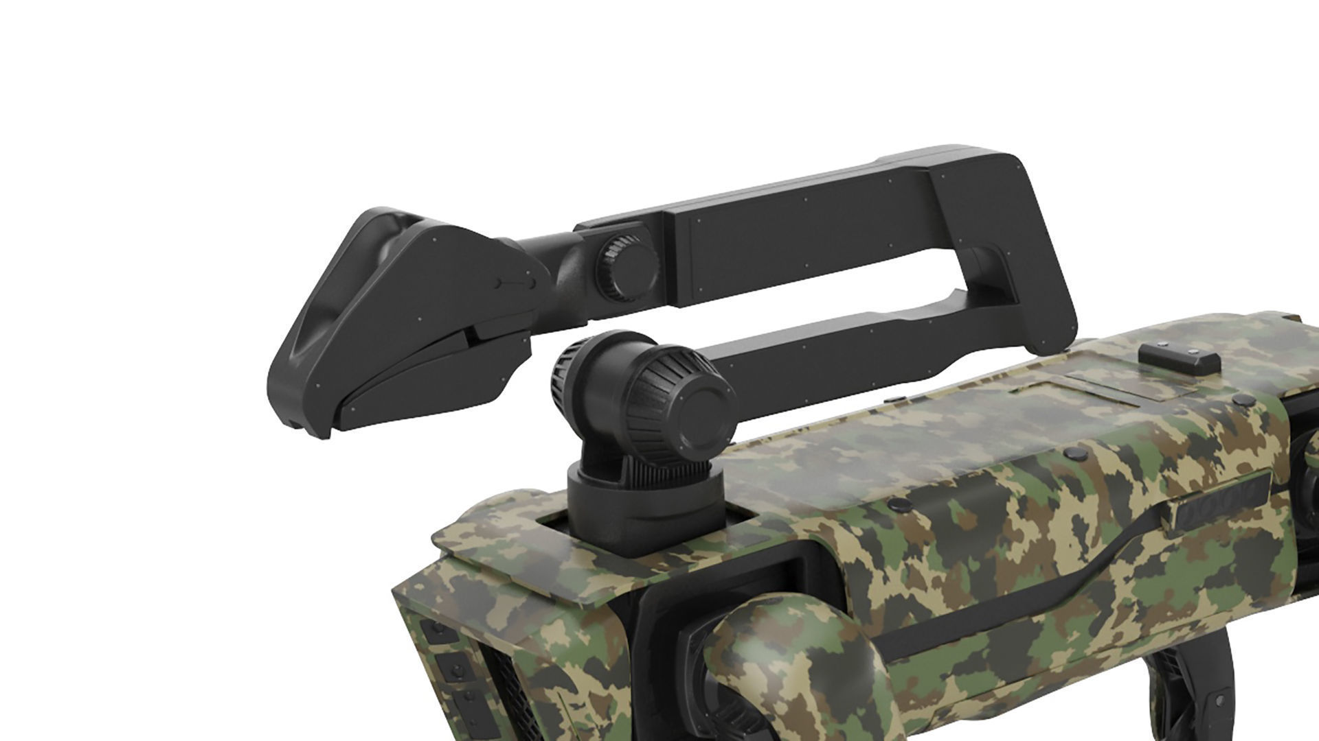 Modern Robot Dog with Arm in army color 3D model_13