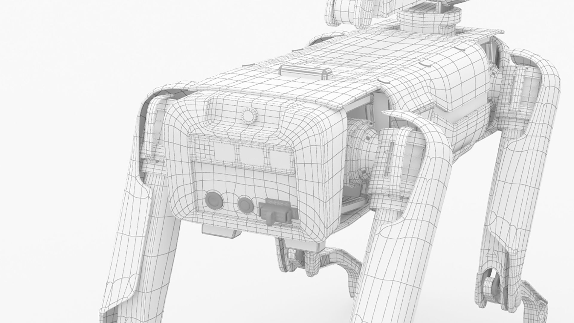 Modern Robot Dog with Arm in army color 3D model_16