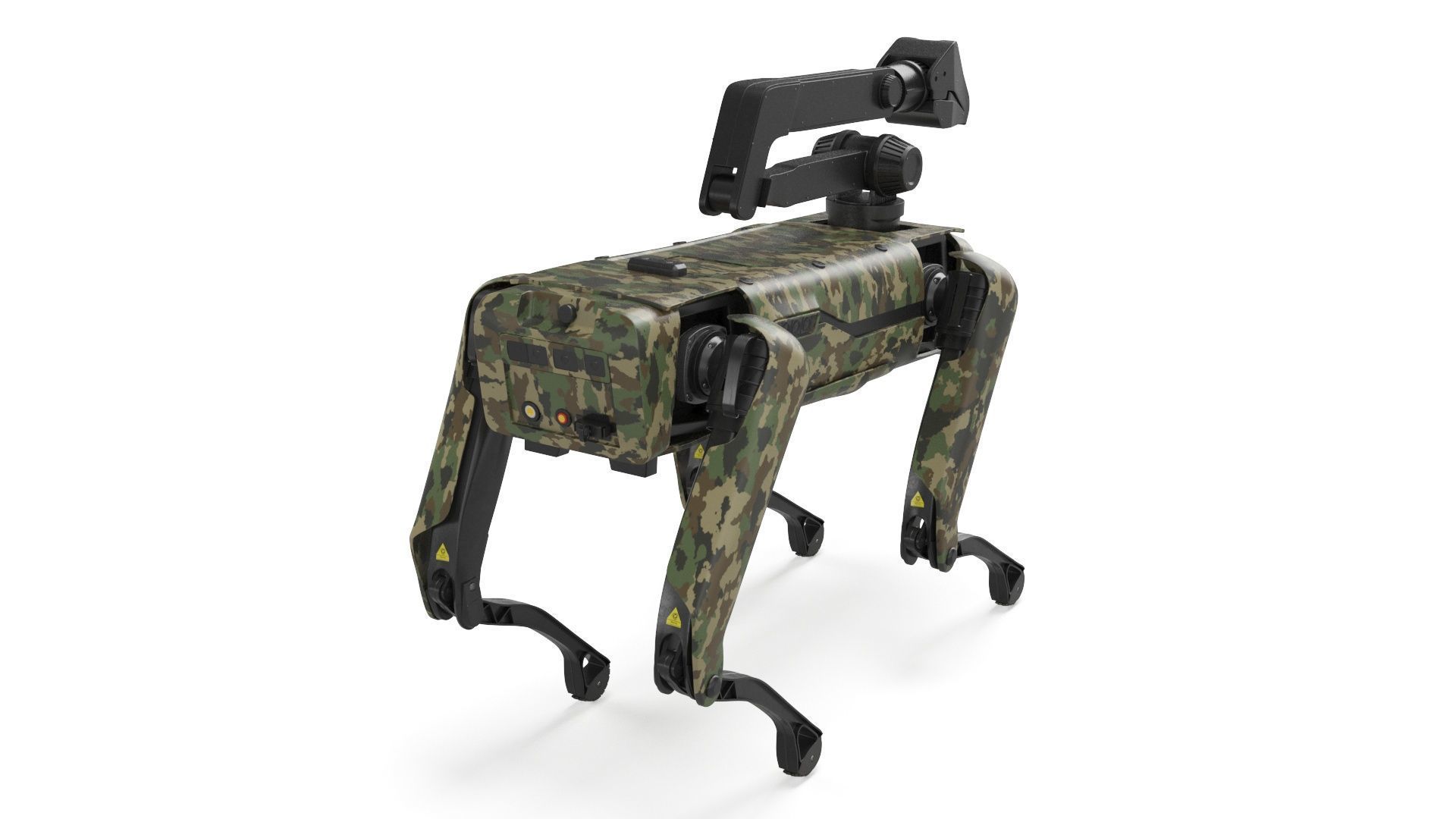 Modern Robot Dog with Arm in army color 3D model_7
