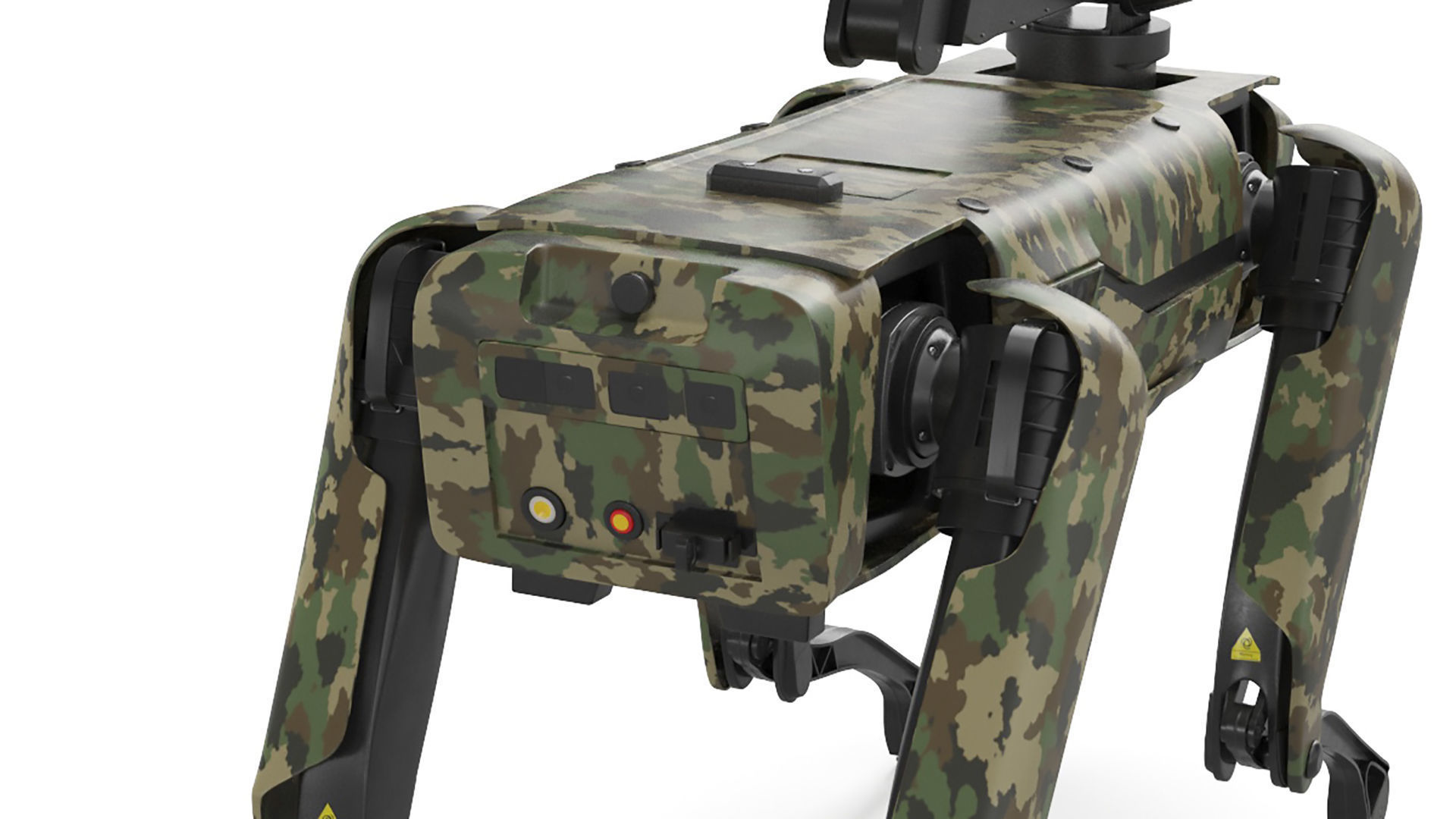 Modern Robot Dog with Arm in army color 3D model_15