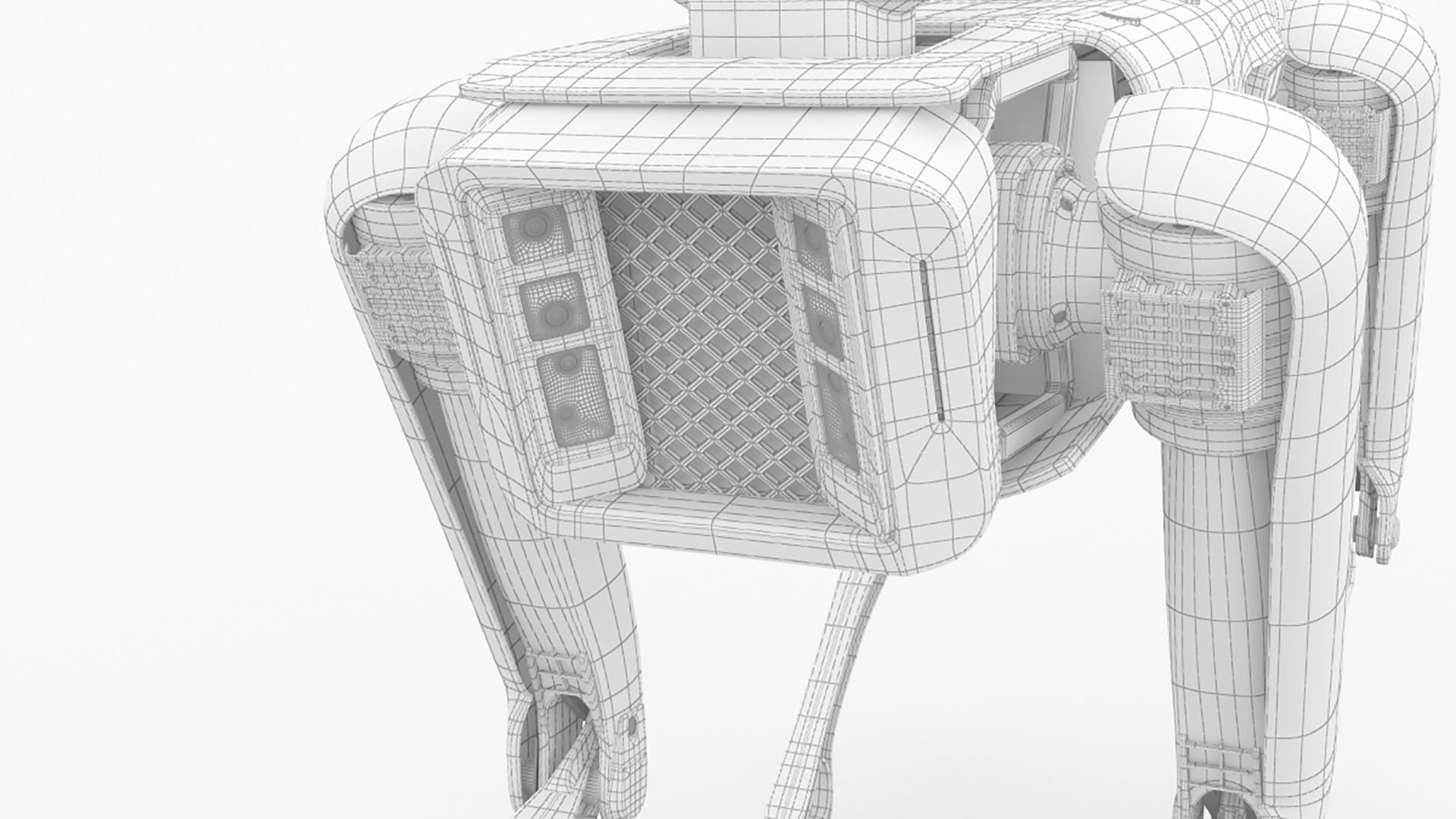 Modern Robot Dog with Arm in army color 3D model_10