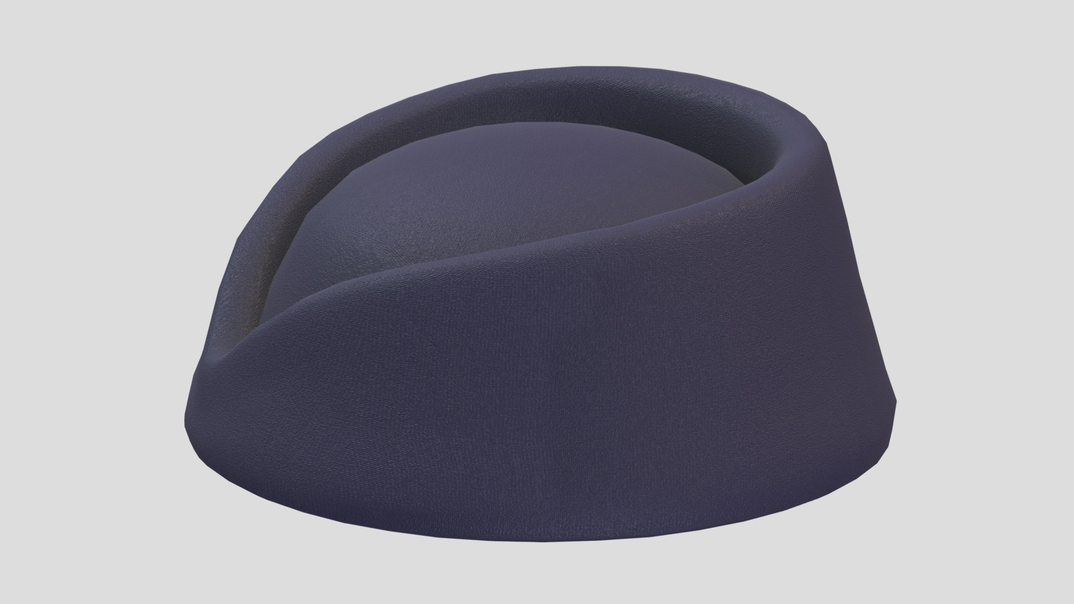 Pillbox Hat Low Poly Low-poly 3D model_2