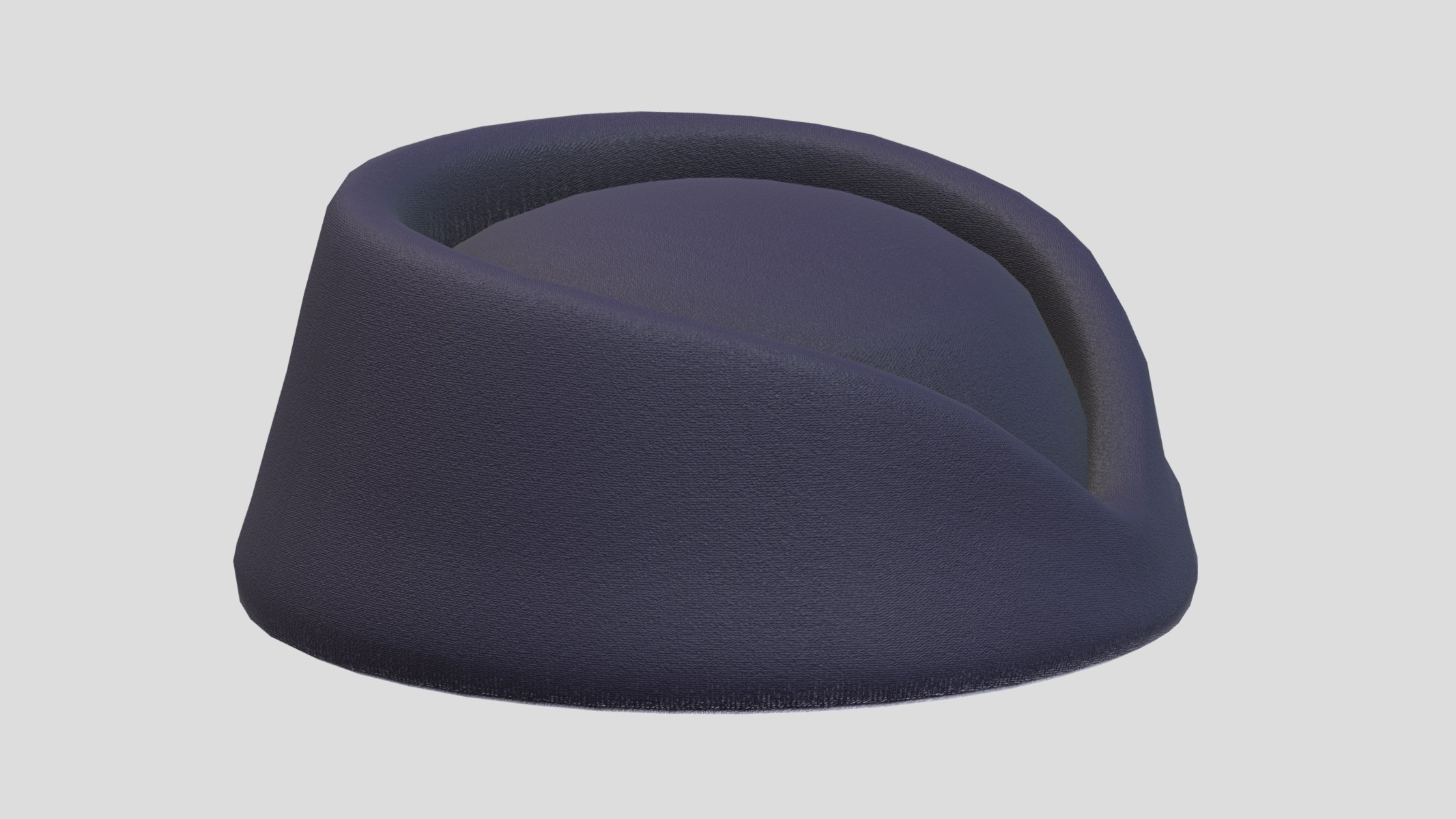 Pillbox Hat Low Poly Low-poly 3D model_4