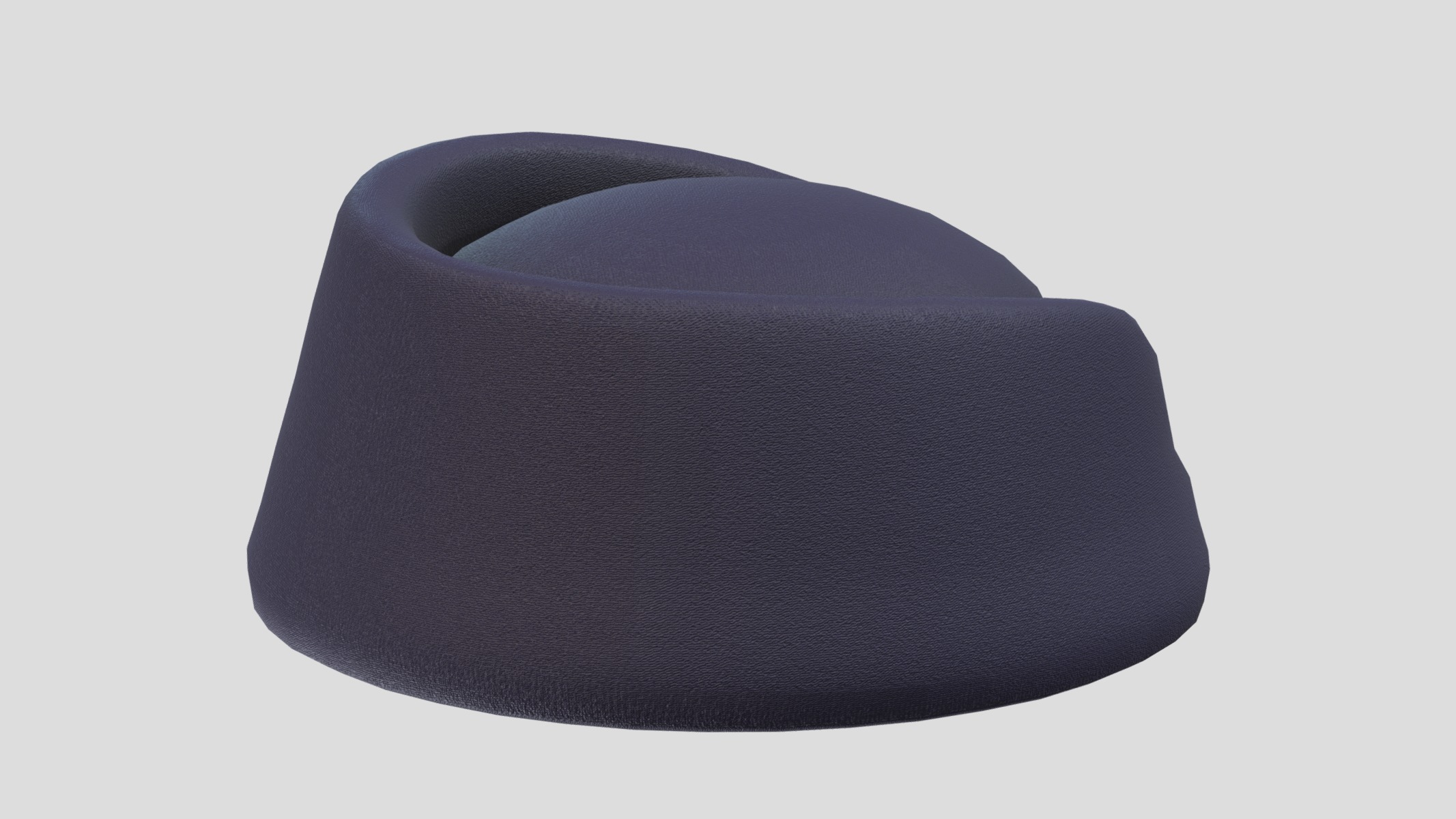 Pillbox Hat Low Poly Low-poly 3D model_6