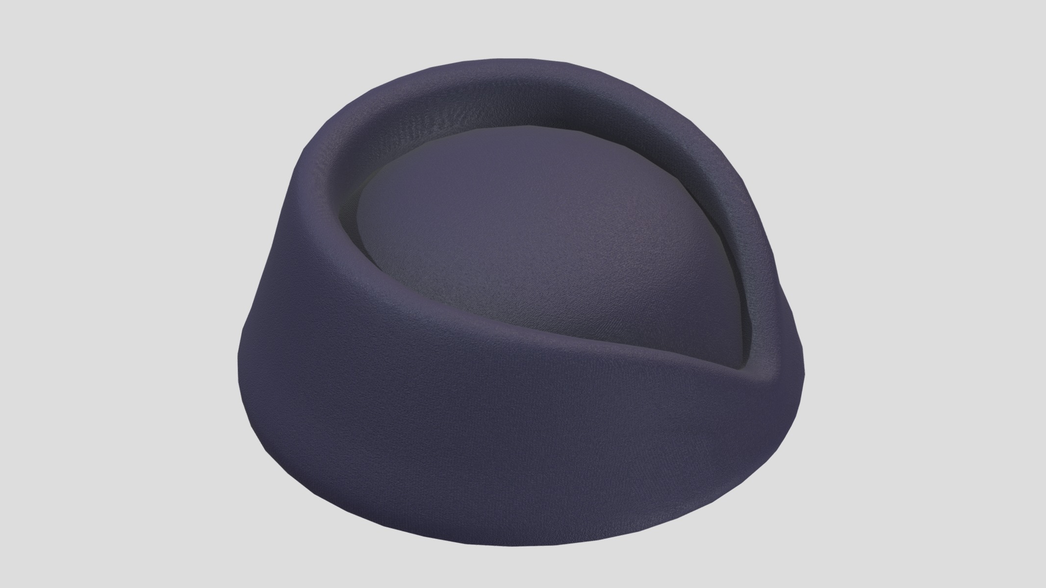 Pillbox Hat Low Poly Low-poly 3D model_8