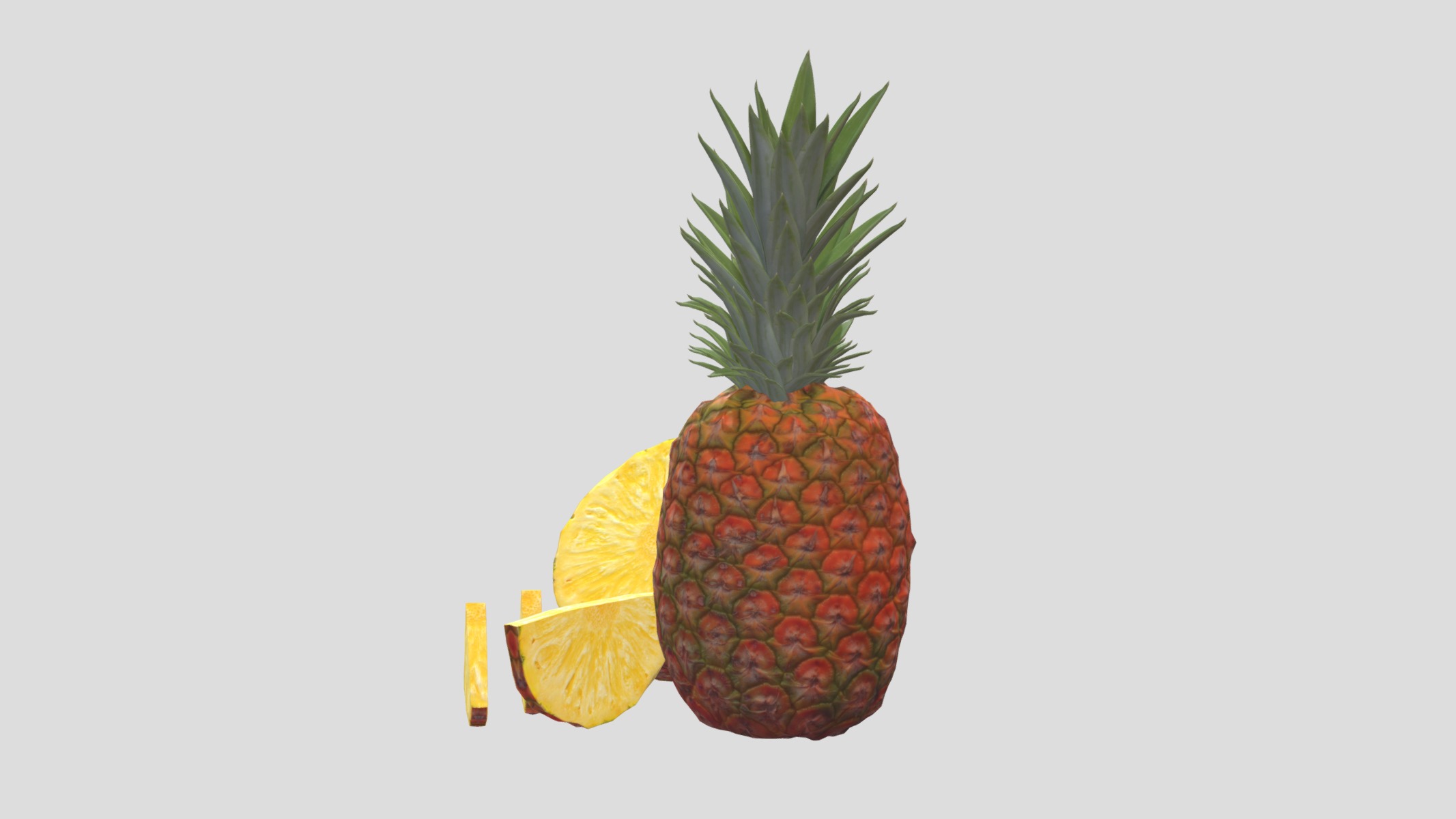 Pineapple Low Poly Low-poly 3D model_4
