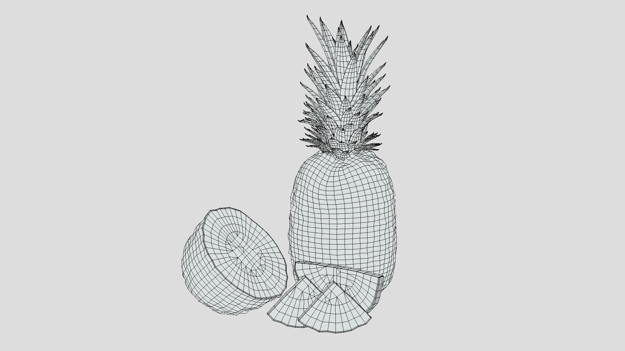 Pineapple Low Poly Low-poly 3D model_1