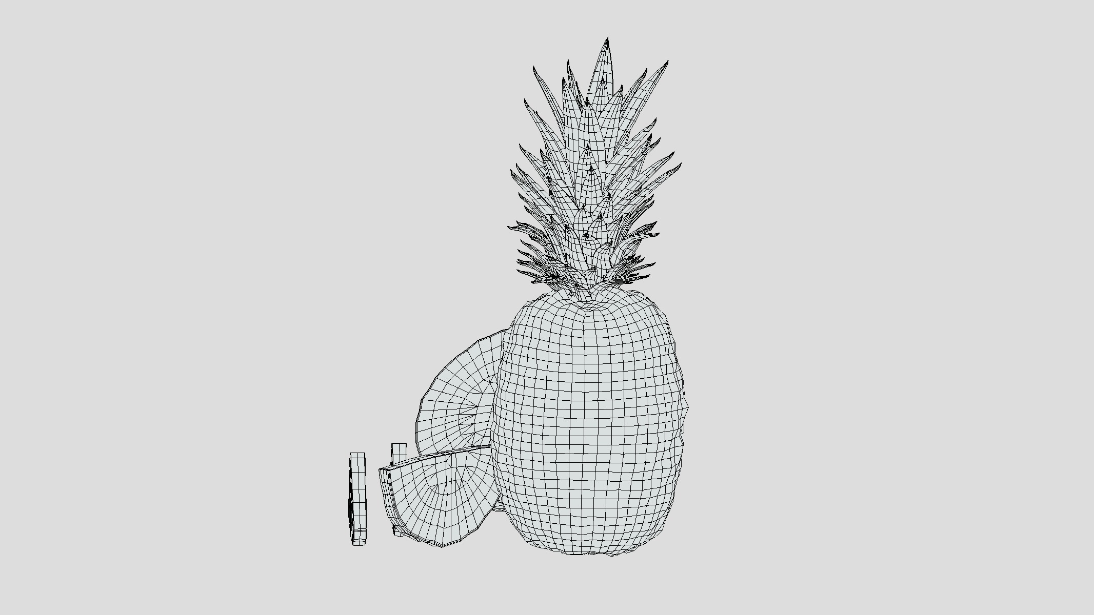 Pineapple Low Poly Low-poly 3D model_5