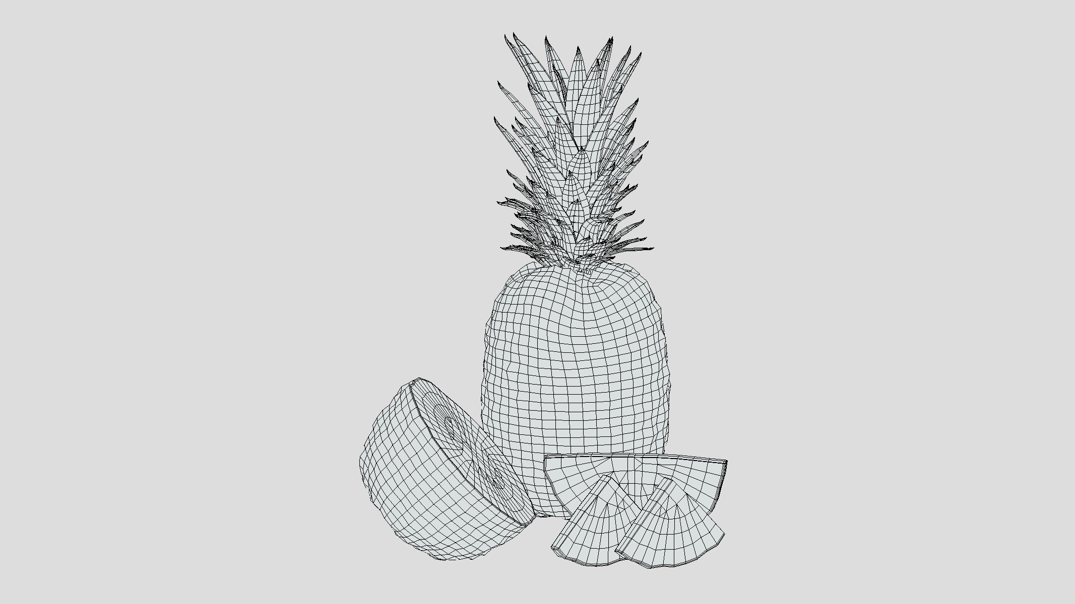 Pineapple Low Poly Low-poly 3D model_3