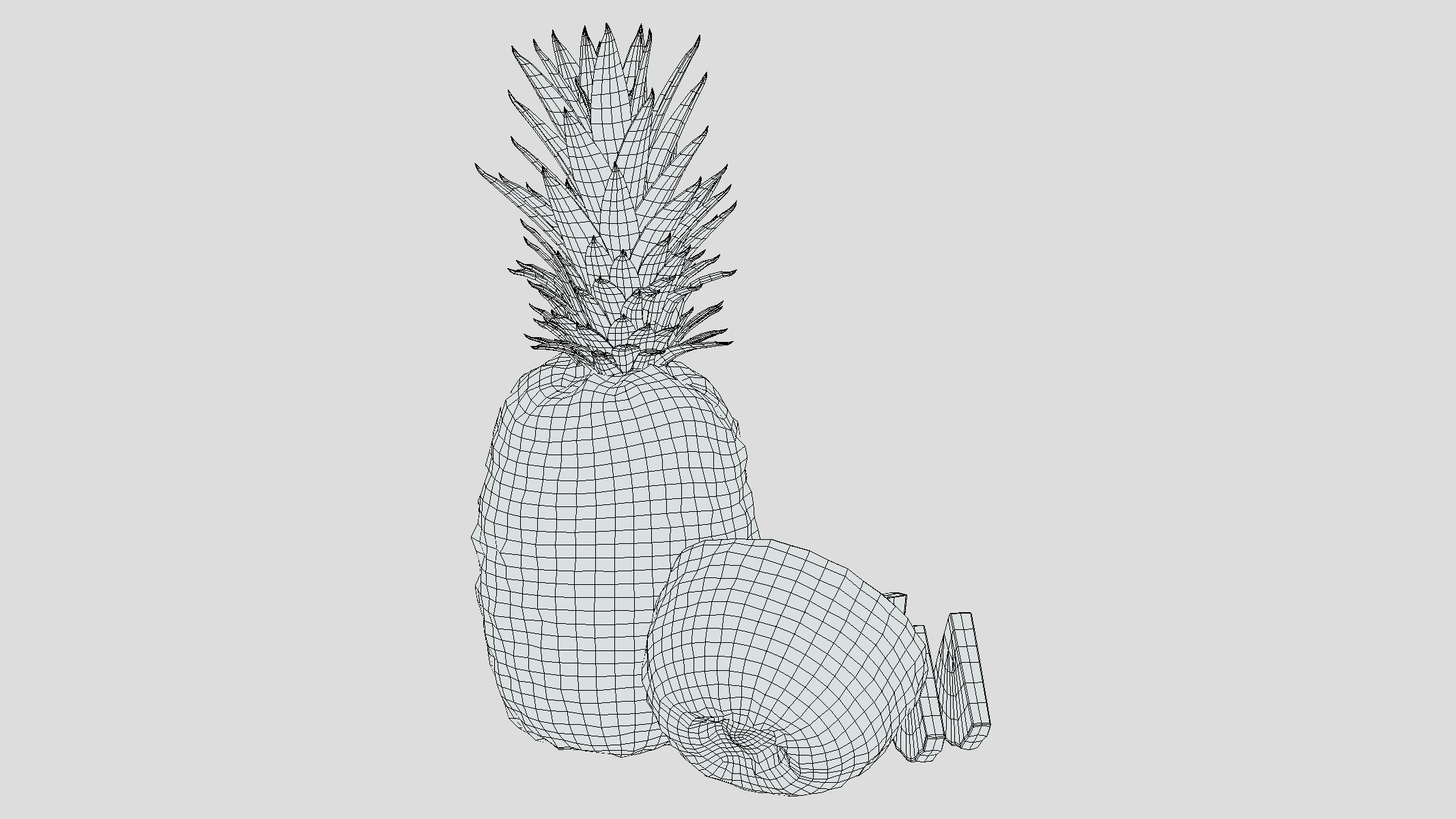 Pineapple Low Poly Low-poly 3D model_7