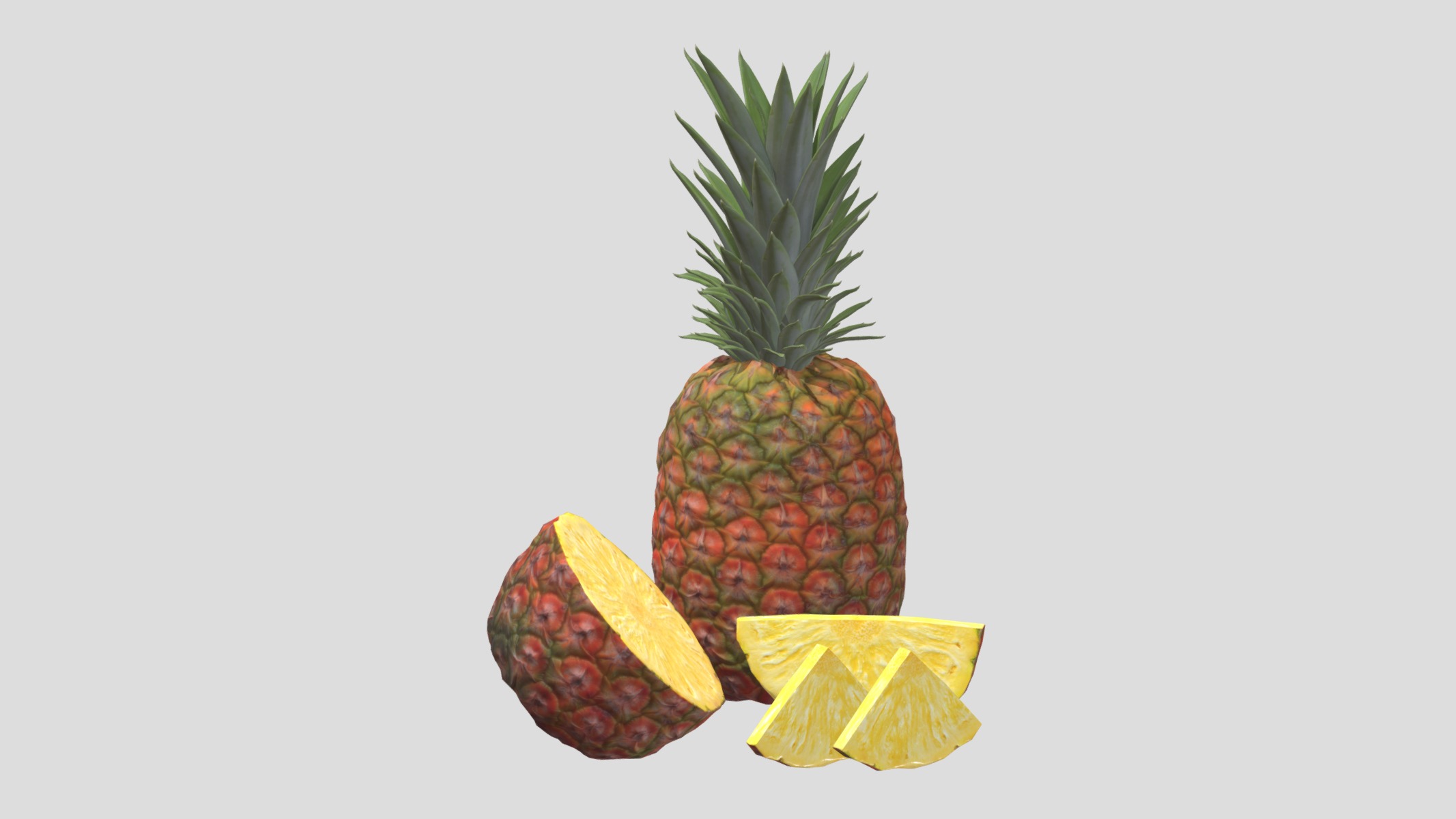 Pineapple Low Poly Low-poly 3D model_2