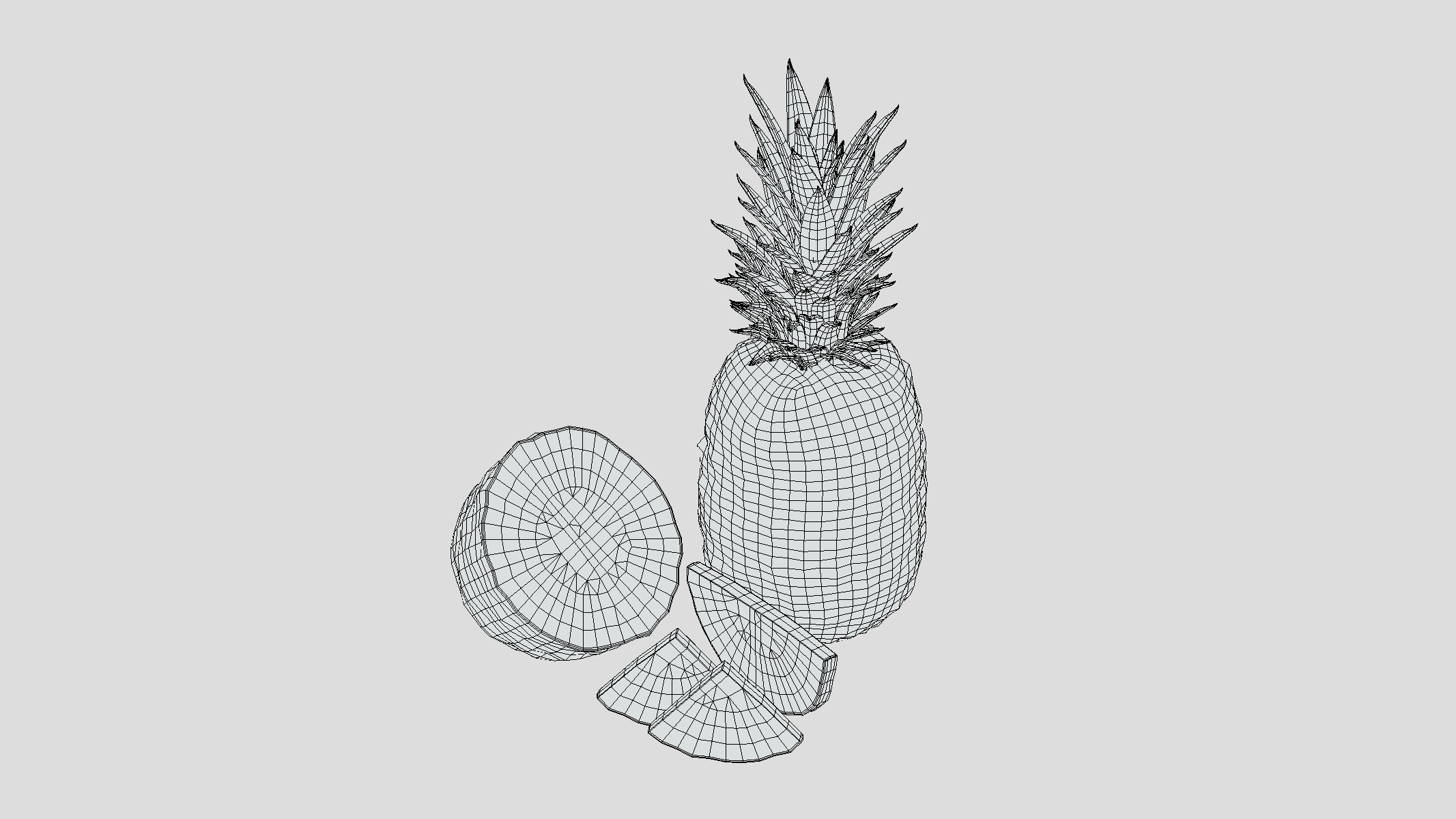 Pineapple Low Poly Low-poly 3D model_9