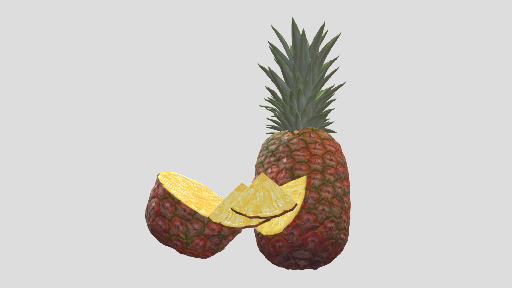 Pineapple Low Poly Low-poly 3D model_10