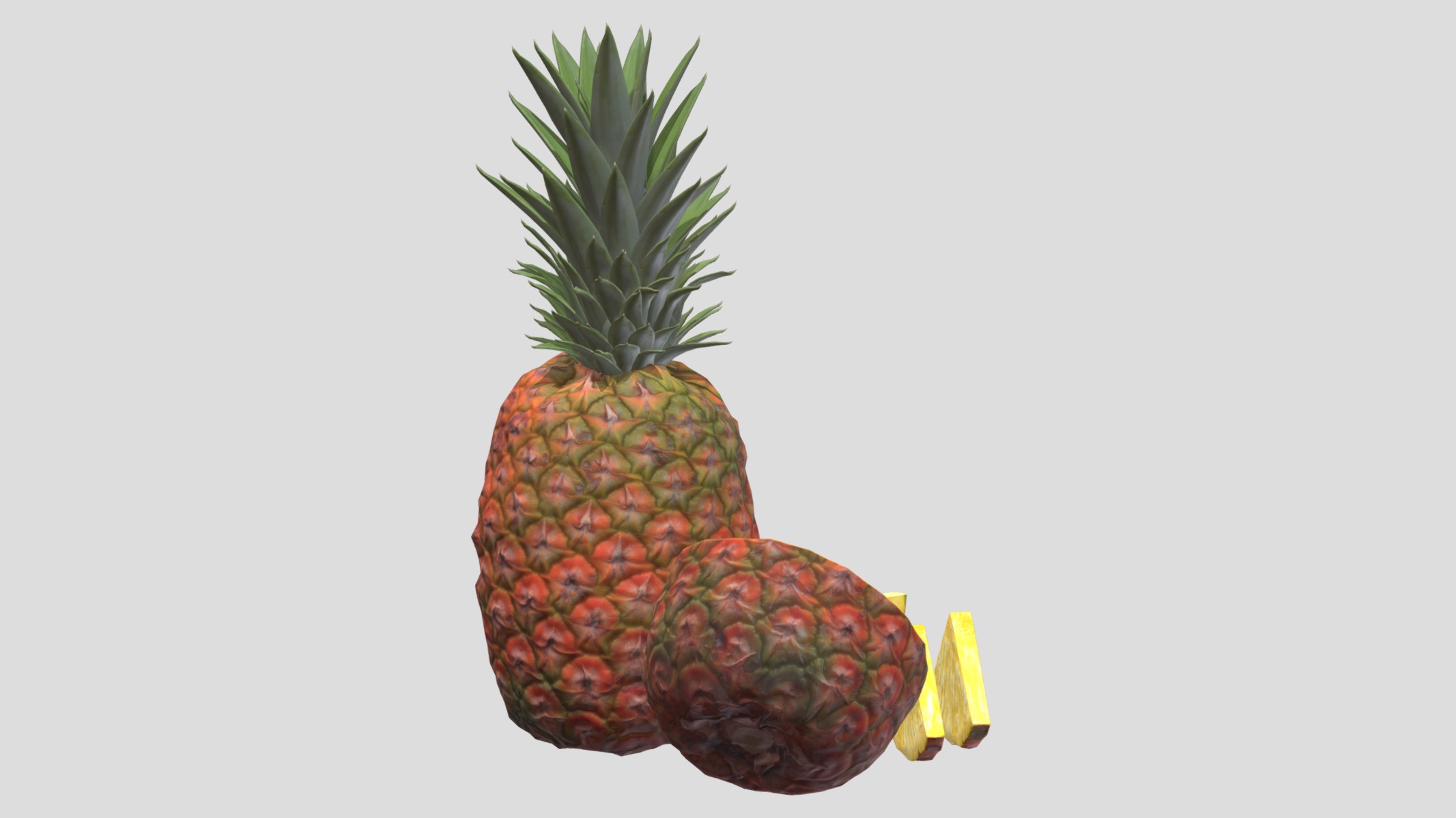 Pineapple Low Poly Low-poly 3D model_6