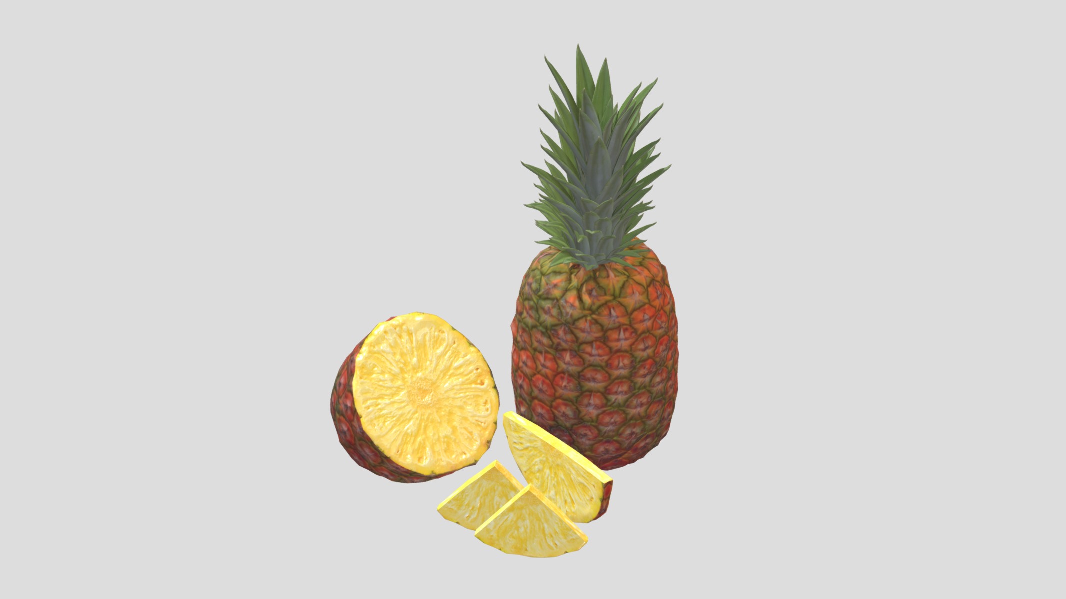 Pineapple Low Poly Low-poly 3D model_8