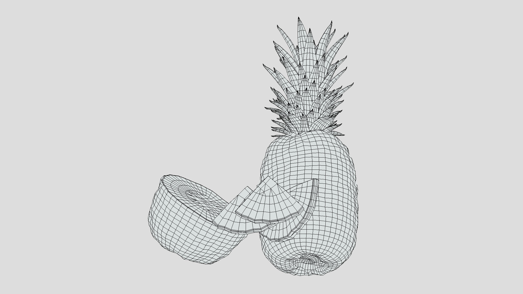 Pineapple Low Poly Low-poly 3D model_11