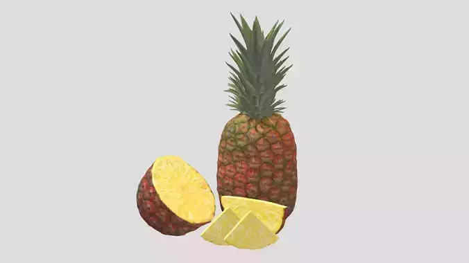Pineapple Low Poly Low-poly 3D model