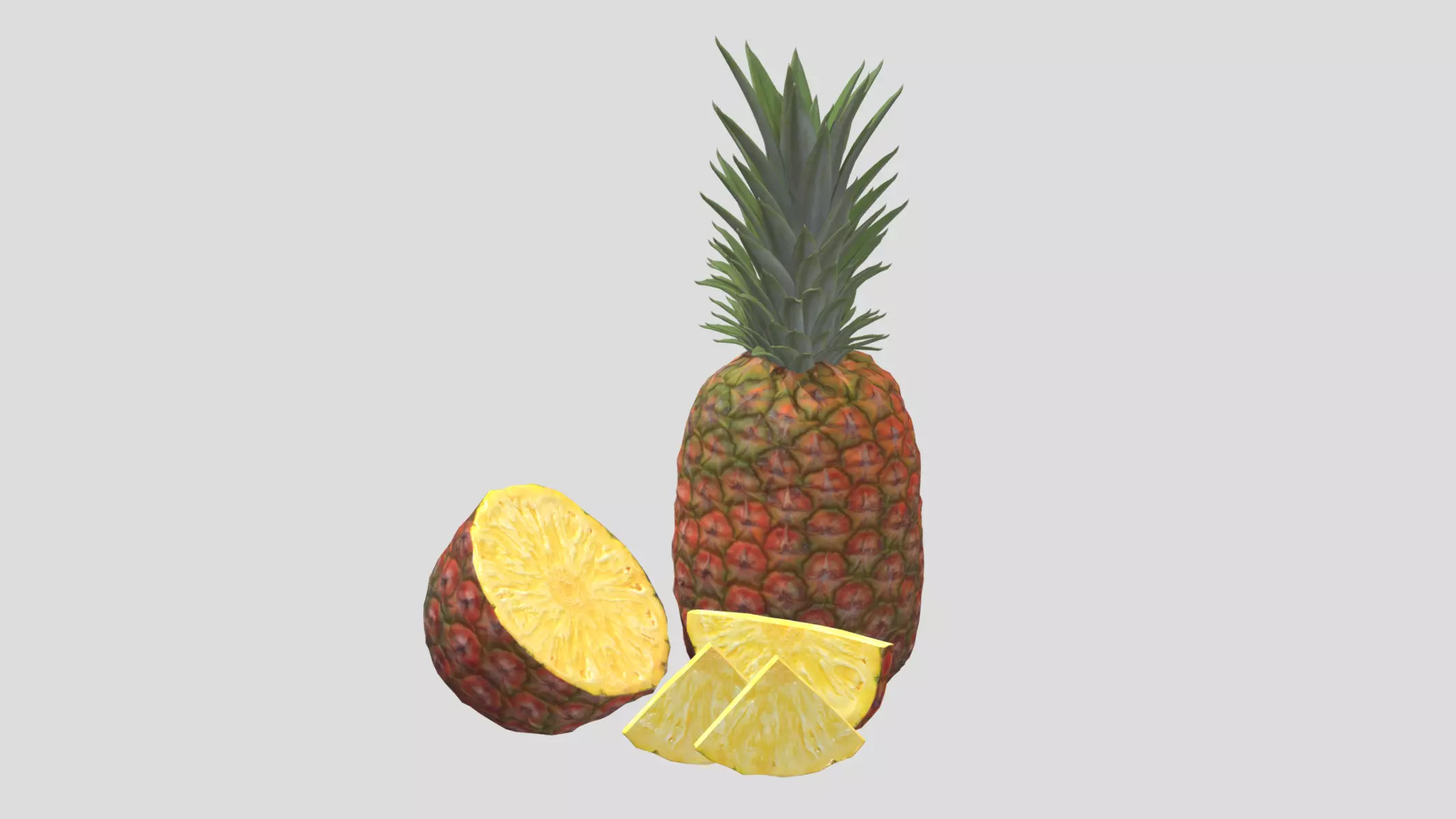 Pineapple Low Poly Low-poly 3D model_0