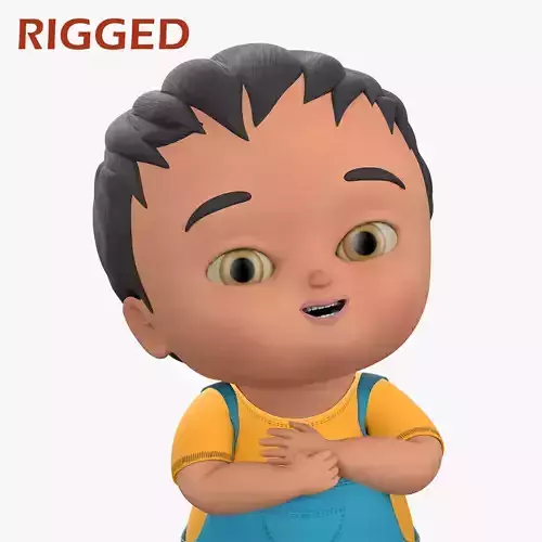 Cartoon Babyboy 3D model LUKA With Rig
