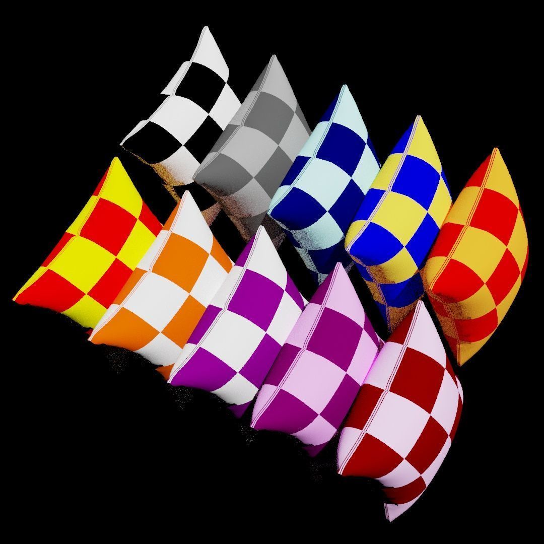 Pillows multi-colors 3D model_13