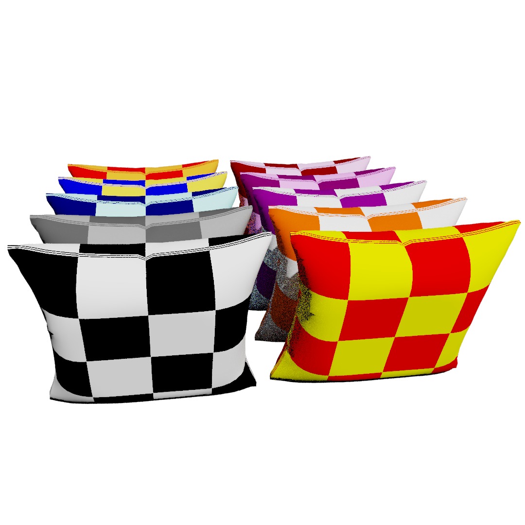Pillows multi-colors 3D model_8