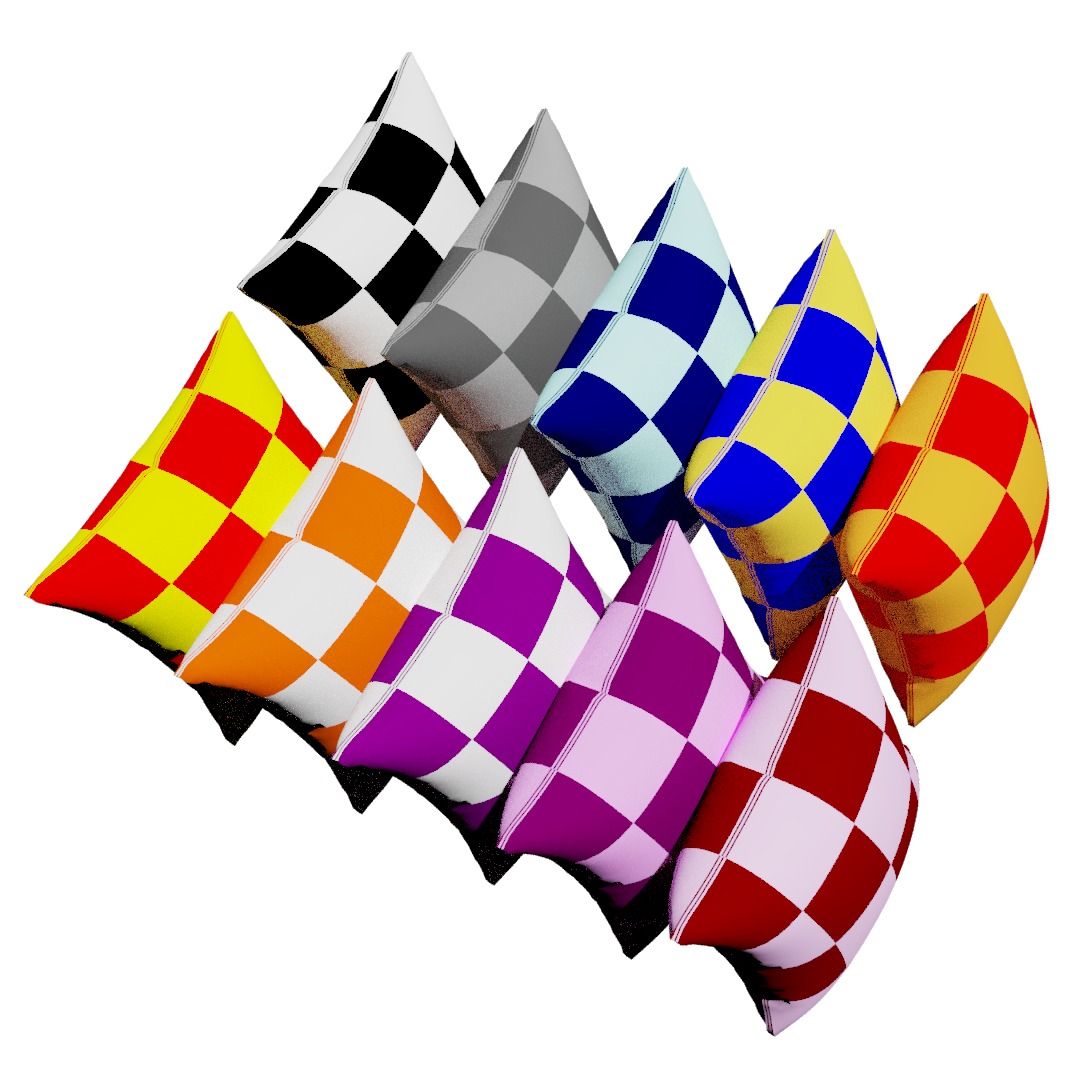 Pillows multi-colors 3D model_3